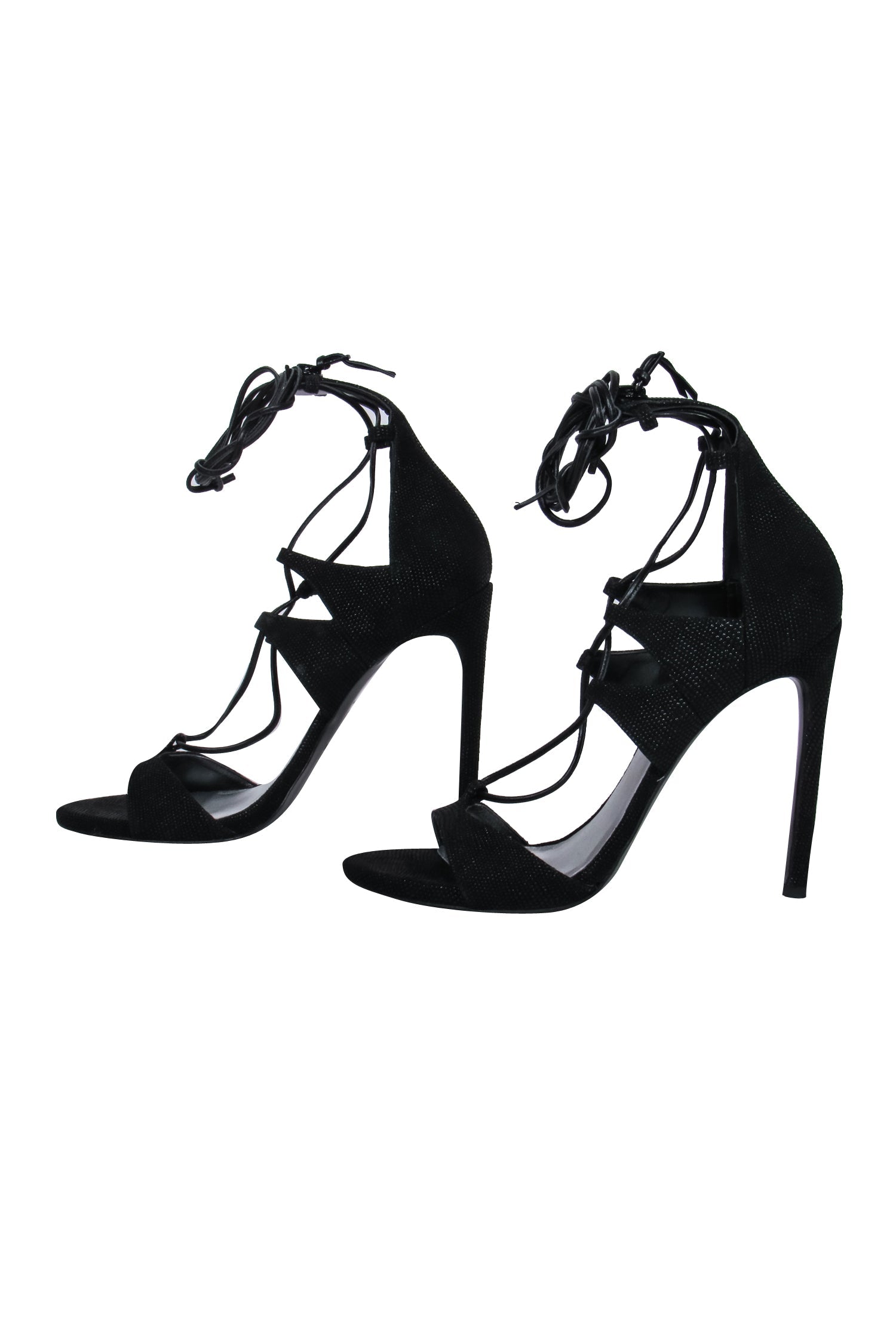 Stuart Weitzman Black Strappy Heels - Size 8.5: Party-Ready Glam!