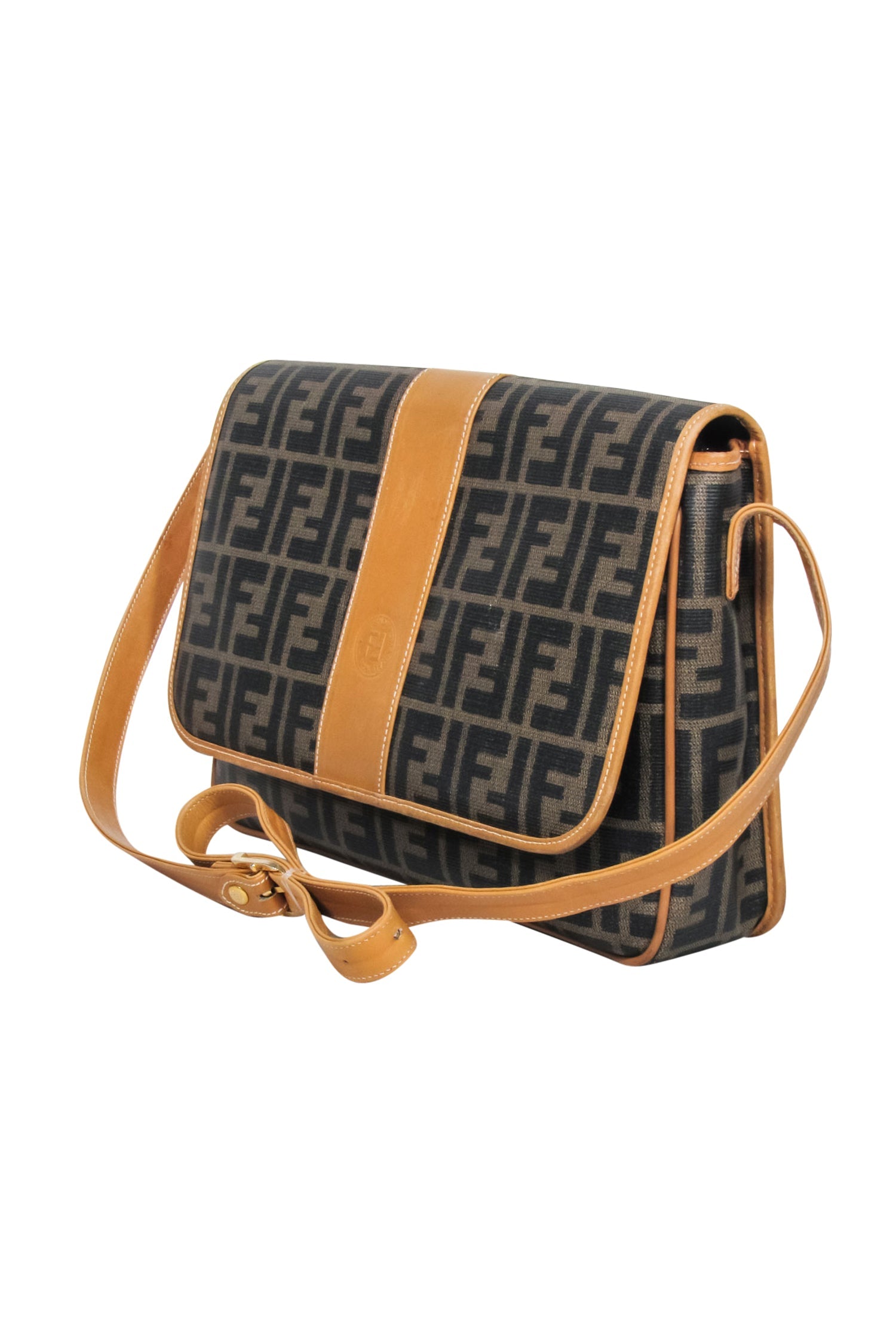 Fendi Brown Monogram Vintage Messenger Shoulder Bag - A Fashion Icon