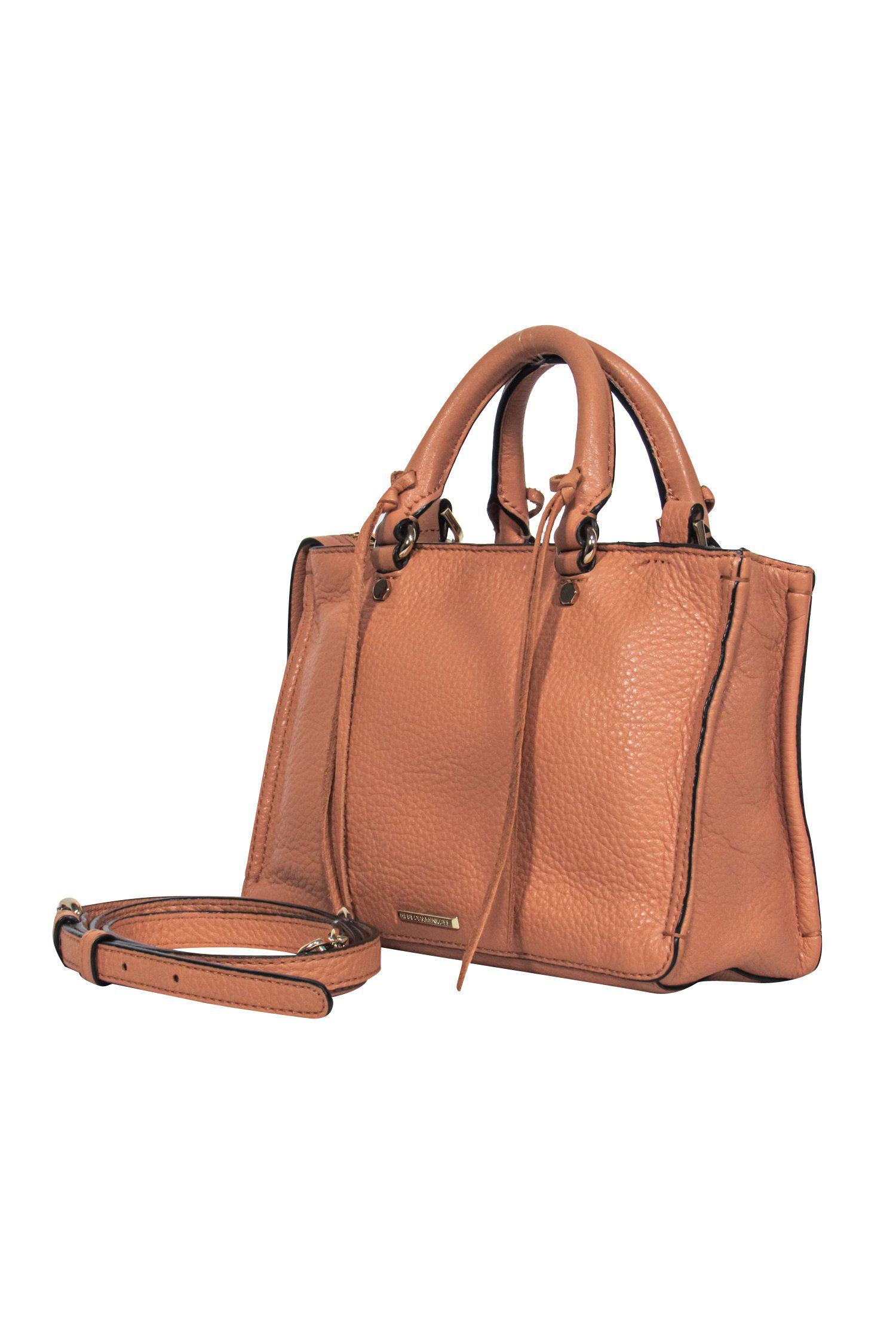 Rebecca Minkoff - Chic Small Light Brown Pebbled Leather Tasseled Crossbody