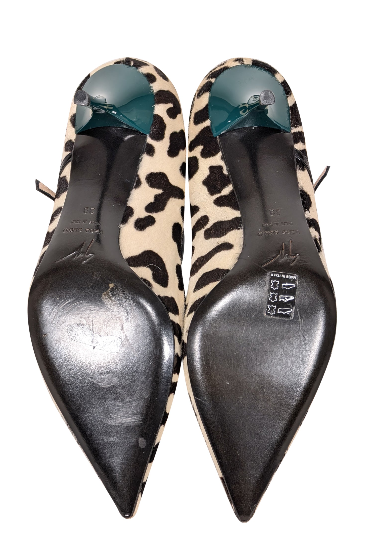 Giuseppe Zanotti - Stunning Beige & Brown Print Calf Hair Heels in Size 9
