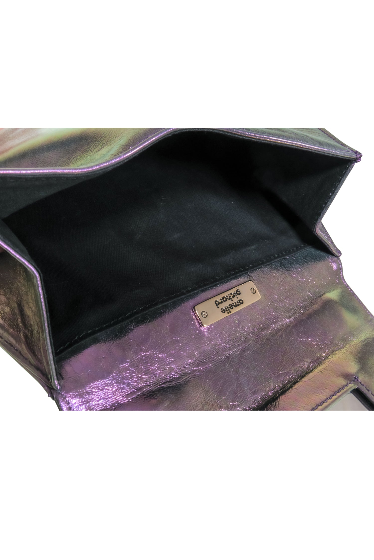 Amelie Pichard Purple Metallic Fold - Over Triangle Handbag: A Fashion Statement