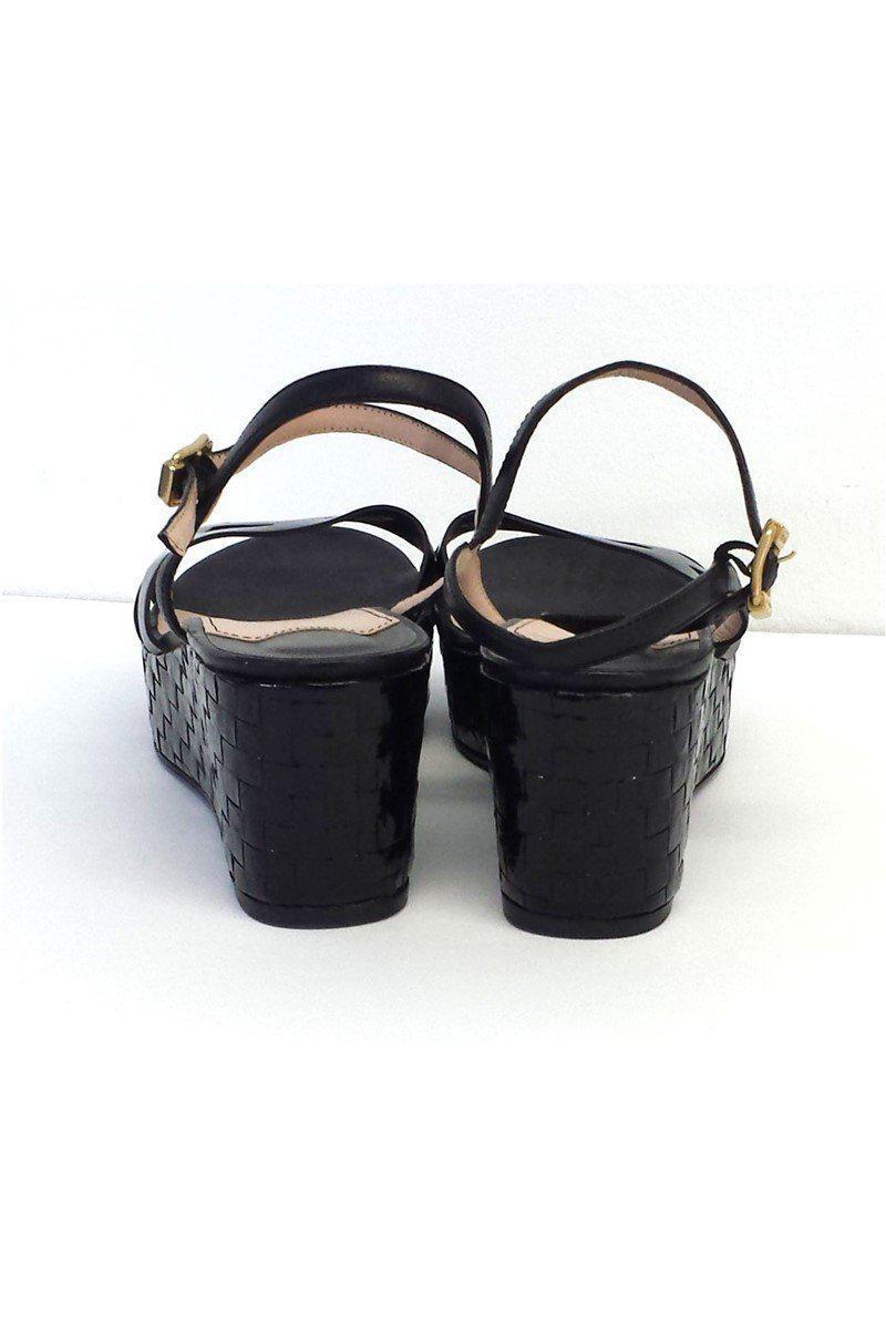 Sonia Rykiel's Stunning Black Patent Leather Platform Wedges in Size 9.5