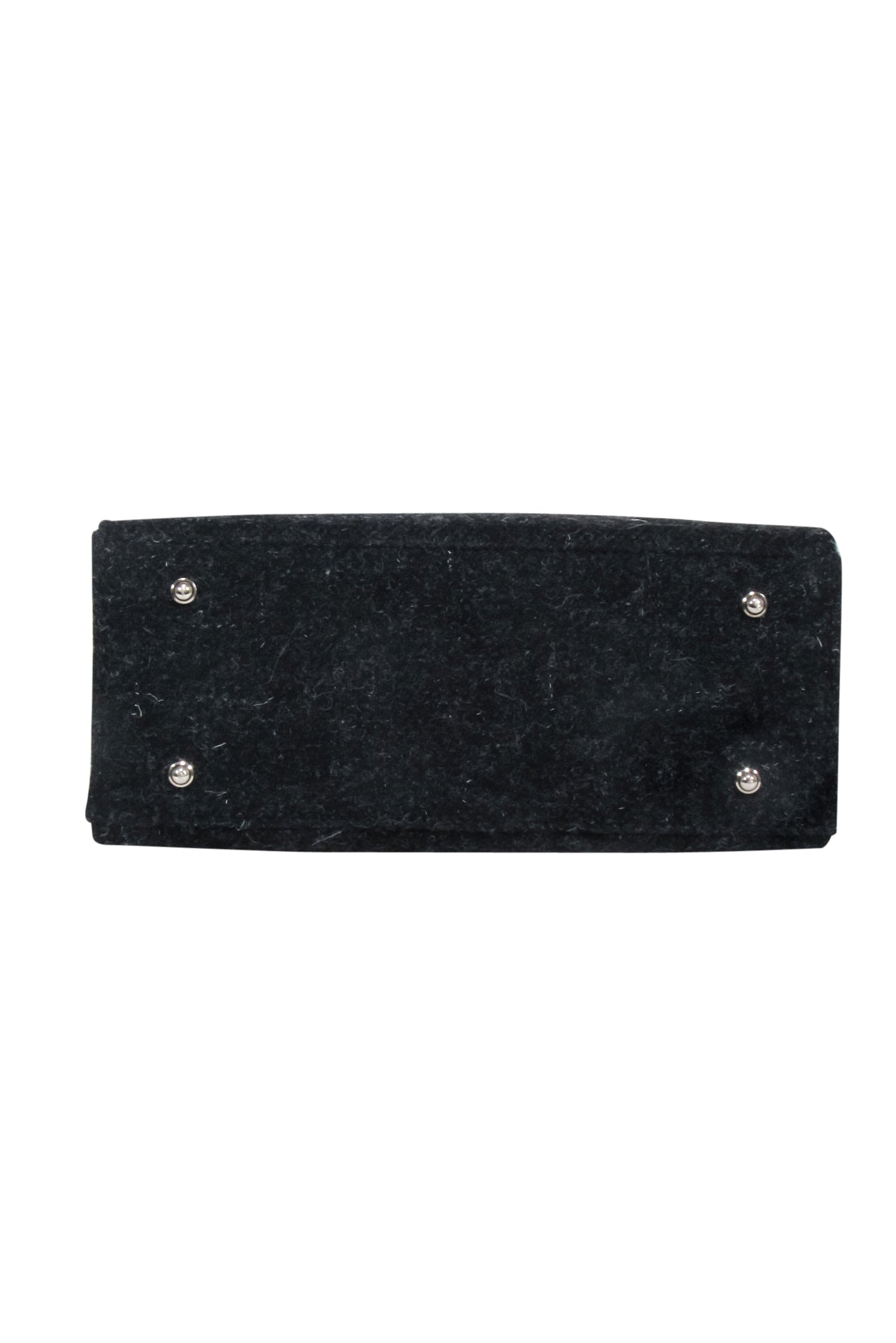 Kate Spade Charcoal Grey Wool Luxury Handbag with Leather Accents