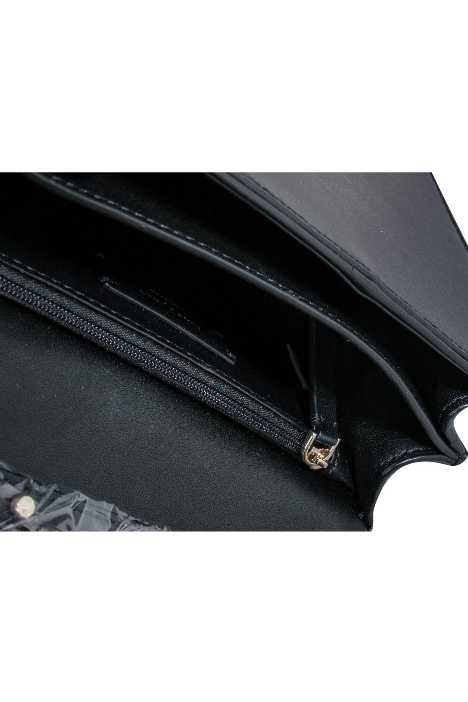 Kate Spade Black Leather Fold-Over Crossbody with Stunning Metallic Leopard Print