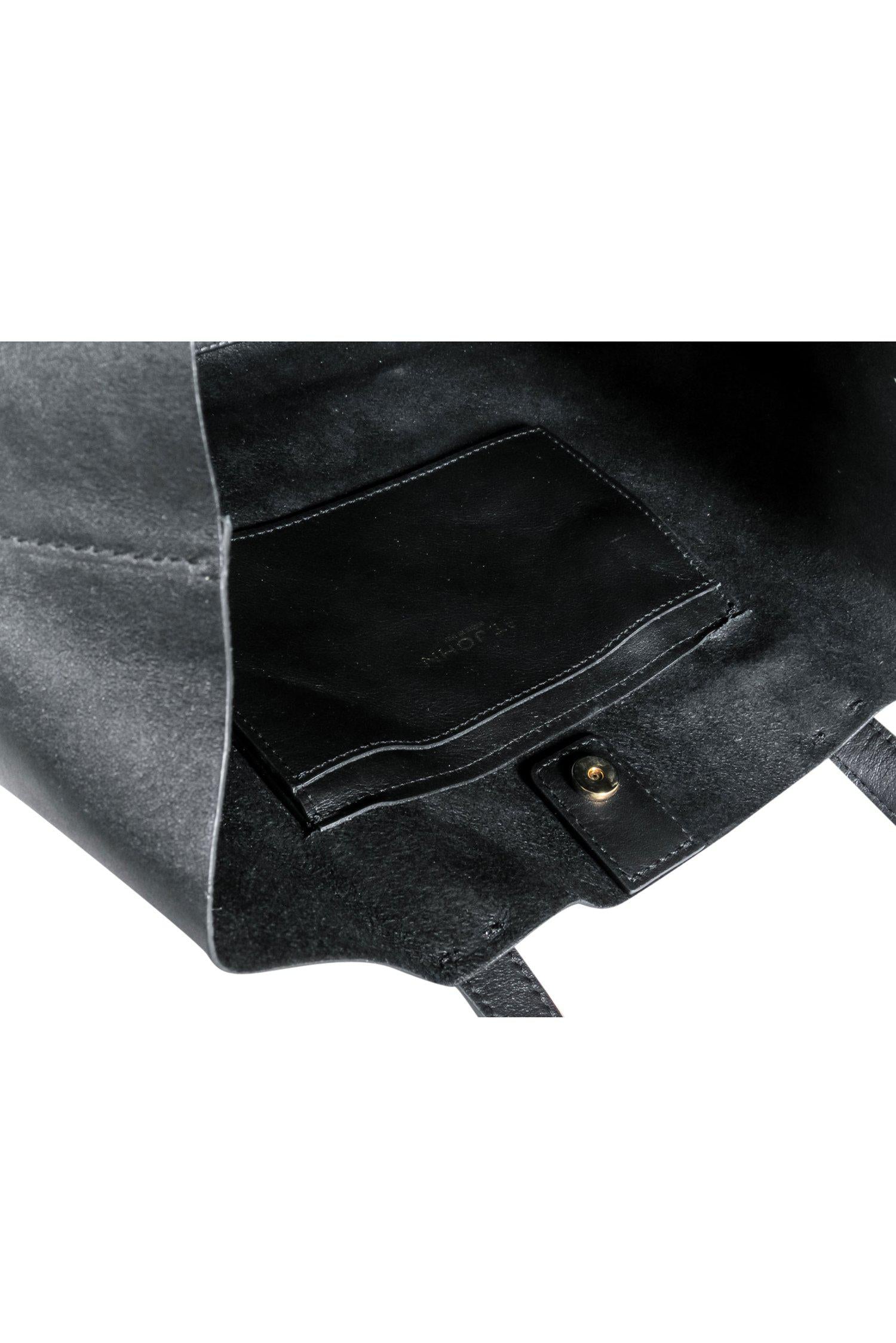 St. John's Elegant Large Black Leather Tote