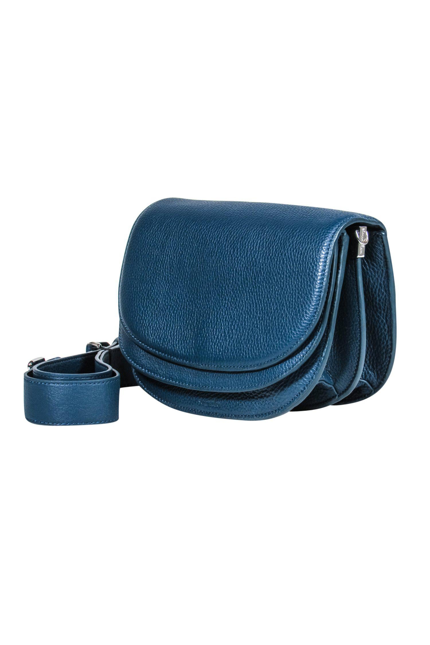 Steven Alan - Stunning Pebbled Teal Leather Crossbody Saddle Bag