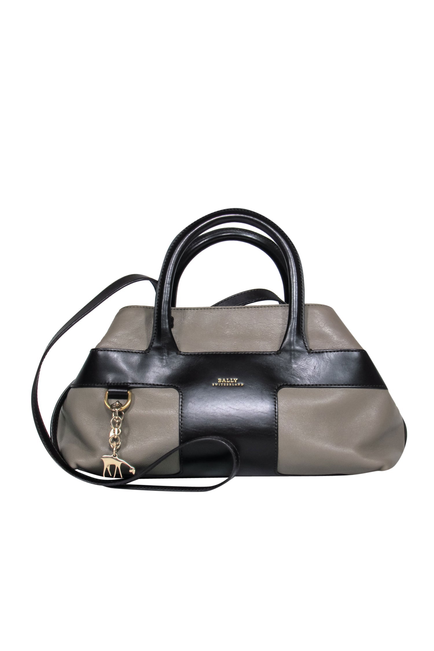 Bally - Stunning Grayish Green & Brown Leather Pina Crossbody Satchel