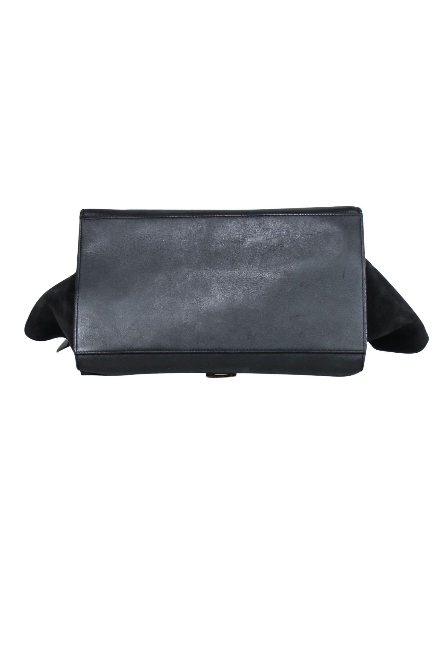 Celine Black Leather Reptile Embossed Fold-Over Handbag - A Safari Chic Statement Piece