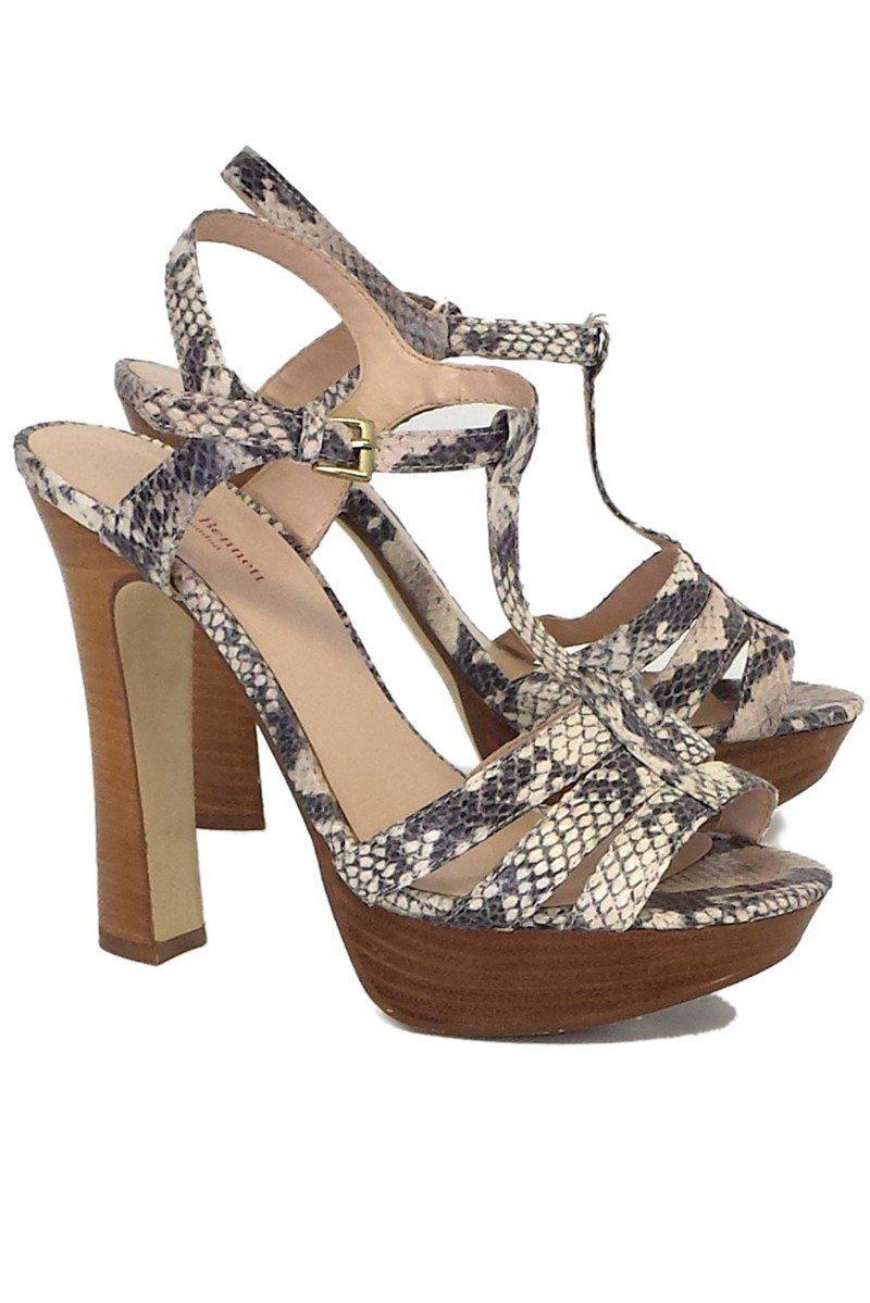 L.K. Bennett's Stunning Snake Print Leather Platform Sandals - Size 8!