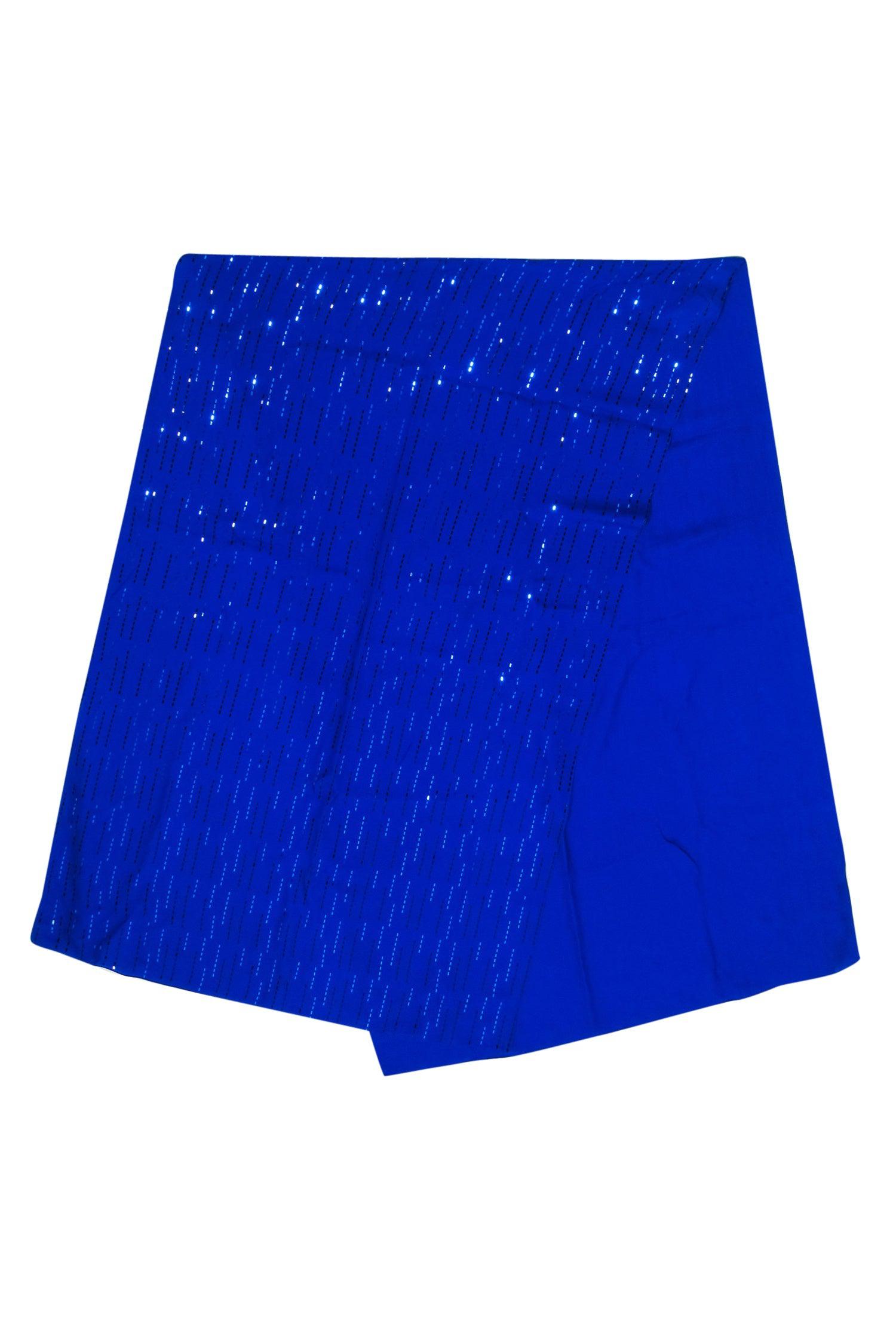 St. John's Enchanting Cobalt Blue Sequined Silk Scarf