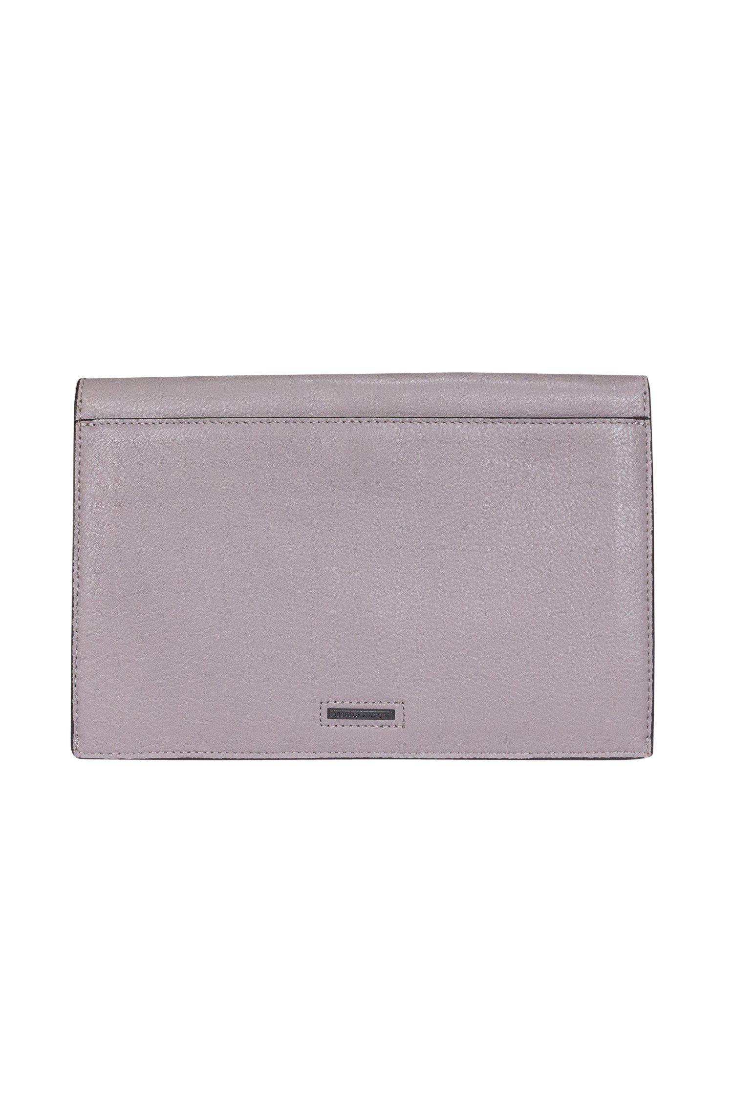 Rebecca Minkoff's Stylish Gray Envelope Clutch with Lacing