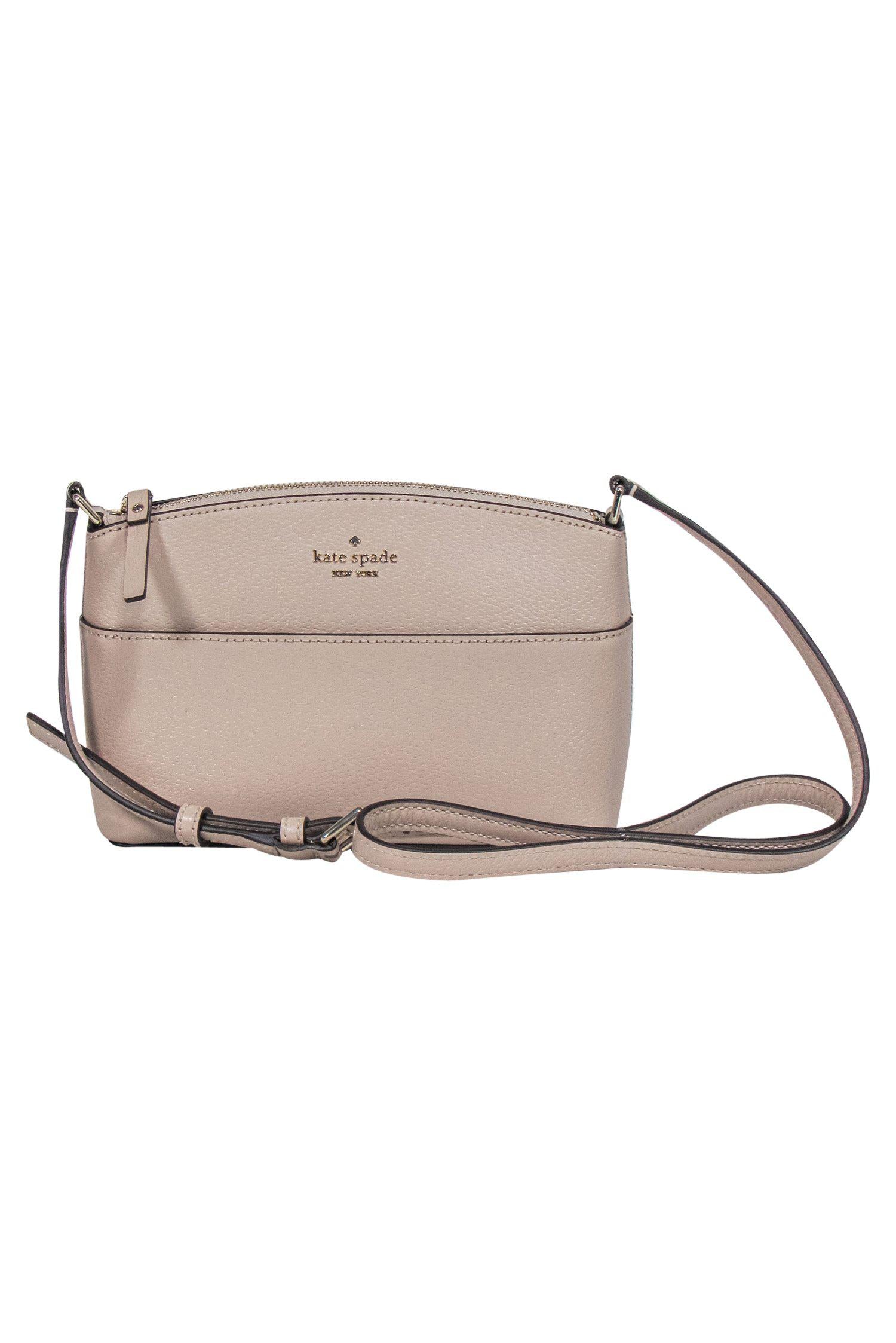 Kate Spade Pinkish Beige Smooth Leather Crossbody: Chic & Effortless