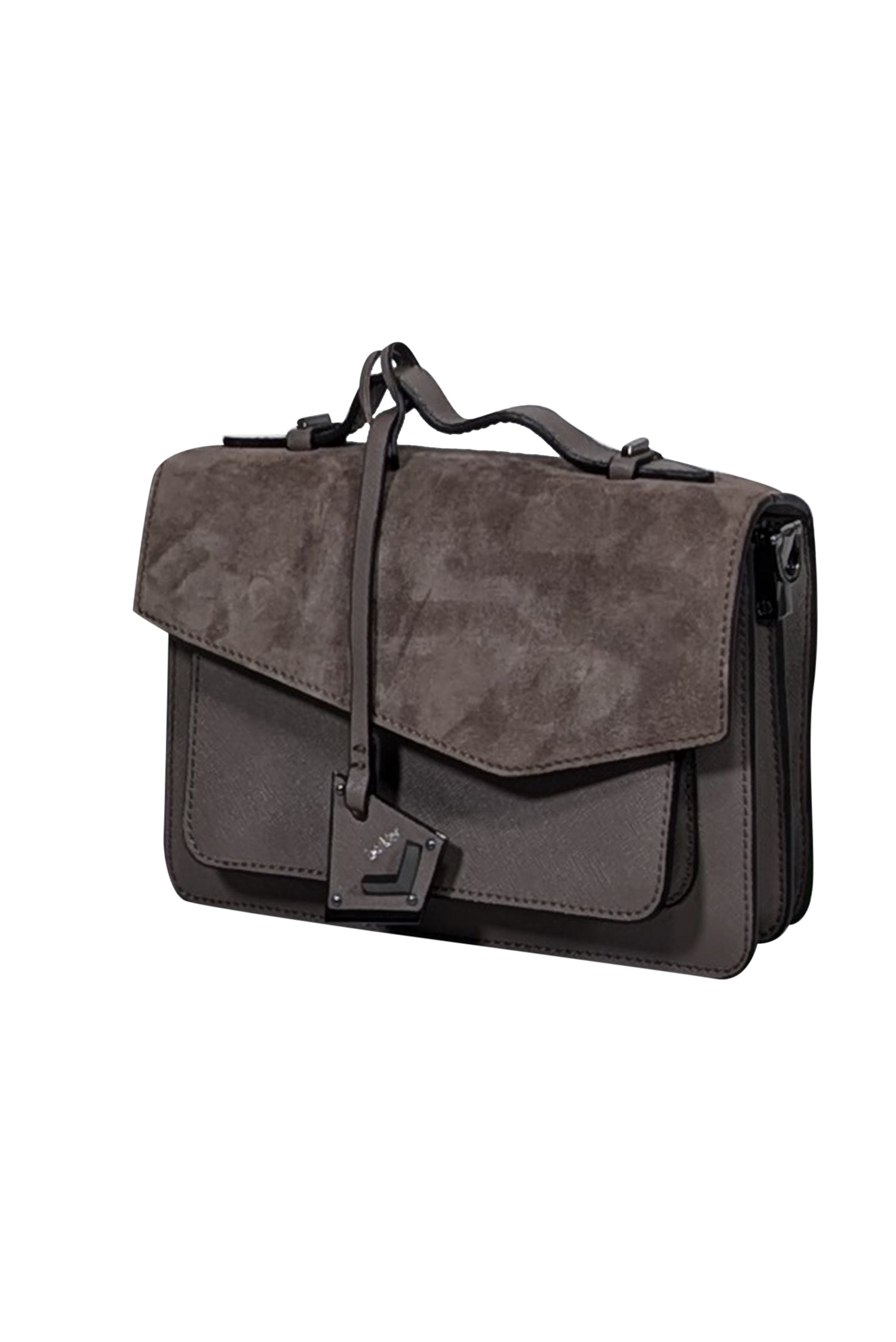 Botkier - Stylish Grey Saffiano Leather & Suede Crossbody Bag