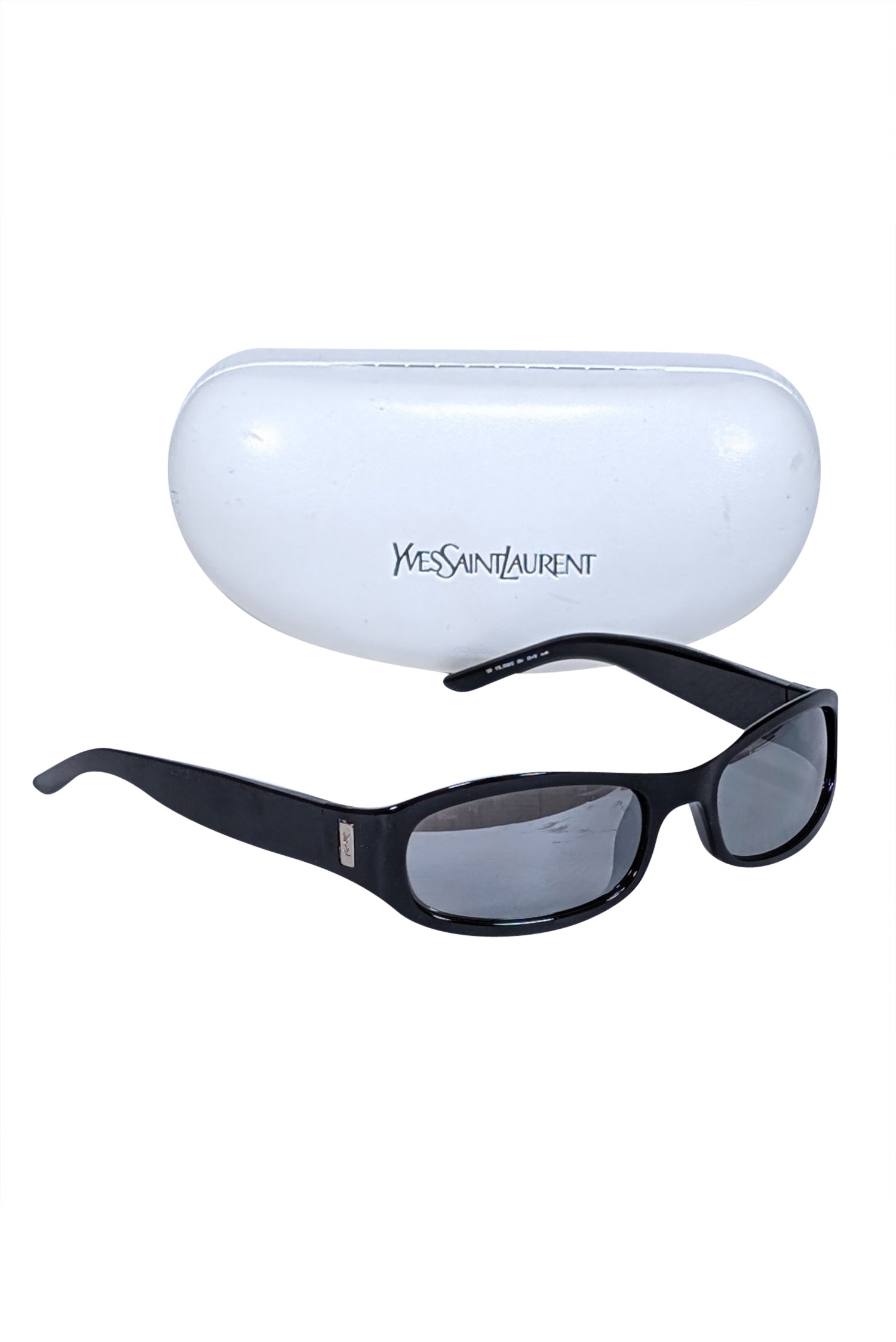 Yves Saint Laurent Black Slim Retro Sunglasses - Y2K Style