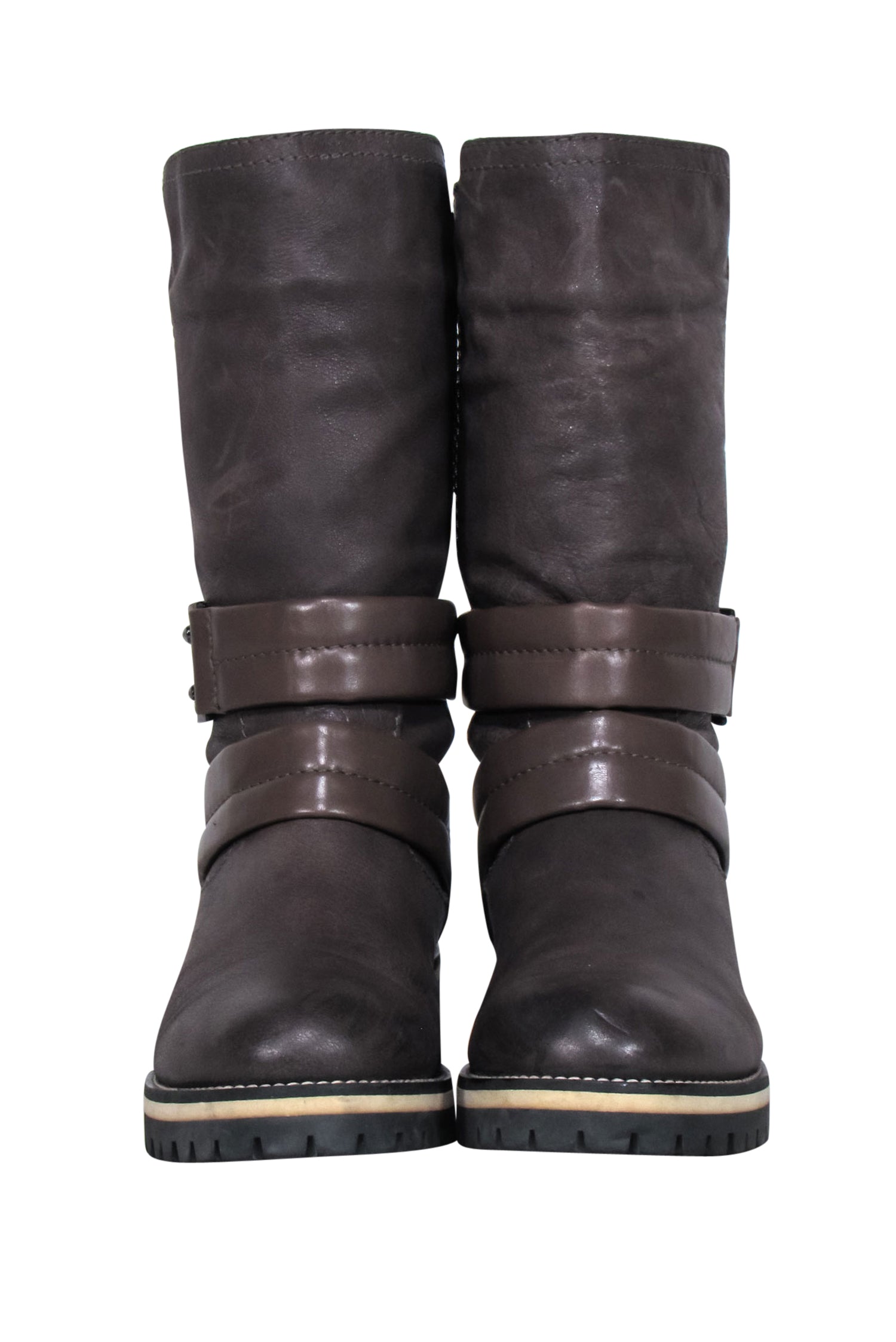 Aquatalia Brown Leather Ankle - Strap Short Boots: Size 6.5 - Unleash Your Style!