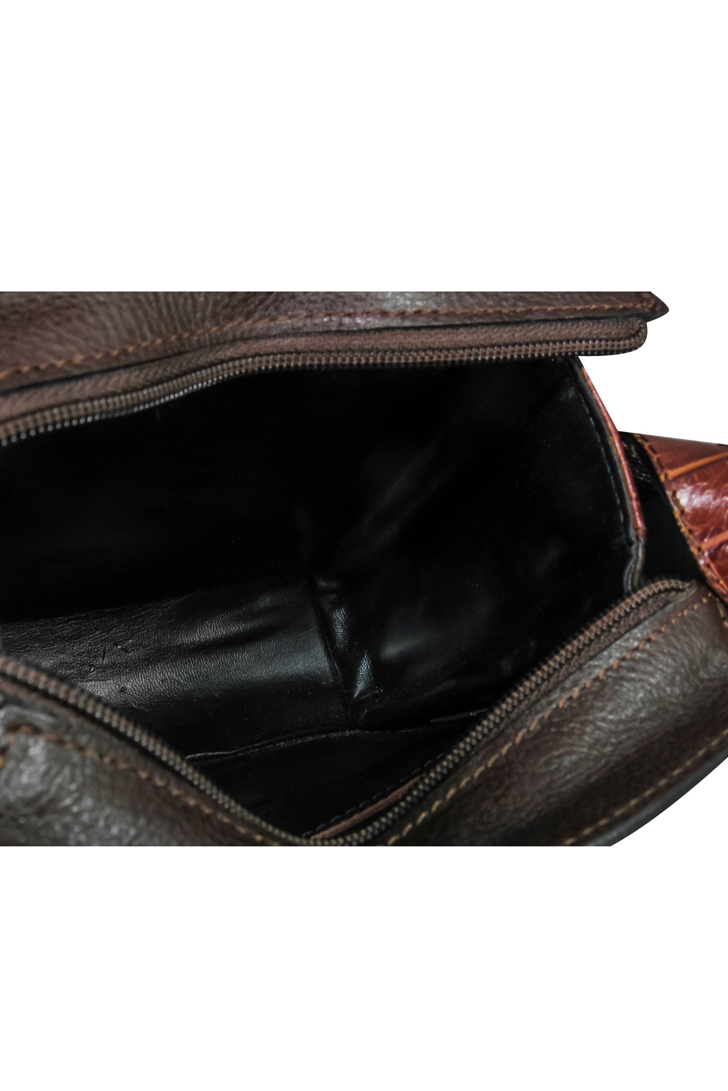Bally - Stunning Brown Pebbled Leather & Alligator Embossed Rectangle Crossbody