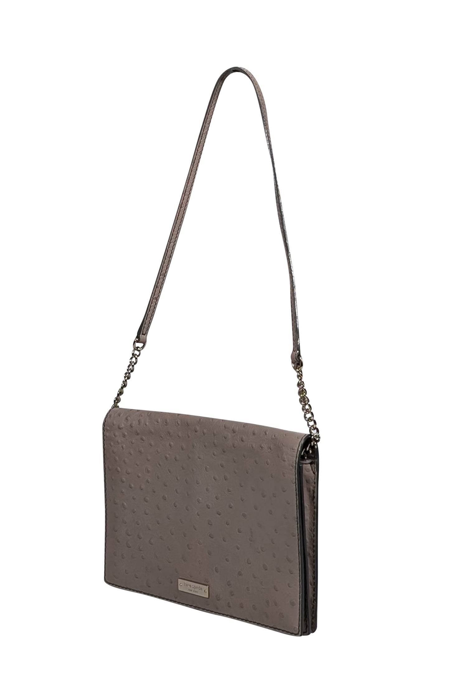 Kate Spade Taupe Textured Leather Shoulder Bag - Chic and Eye - Catching