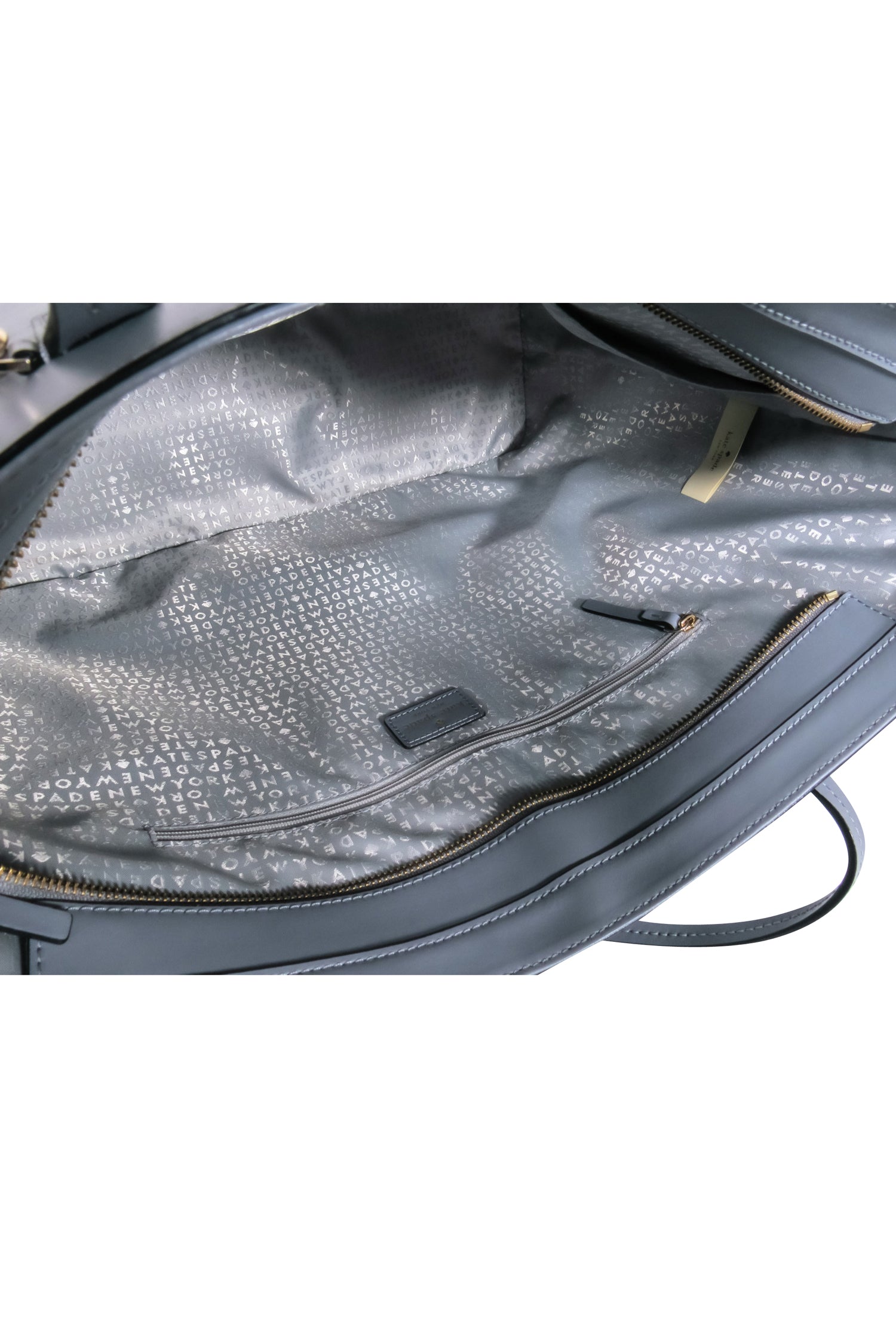 Kate Spade's Gorgeous Gray Large Leather Zippered Tote