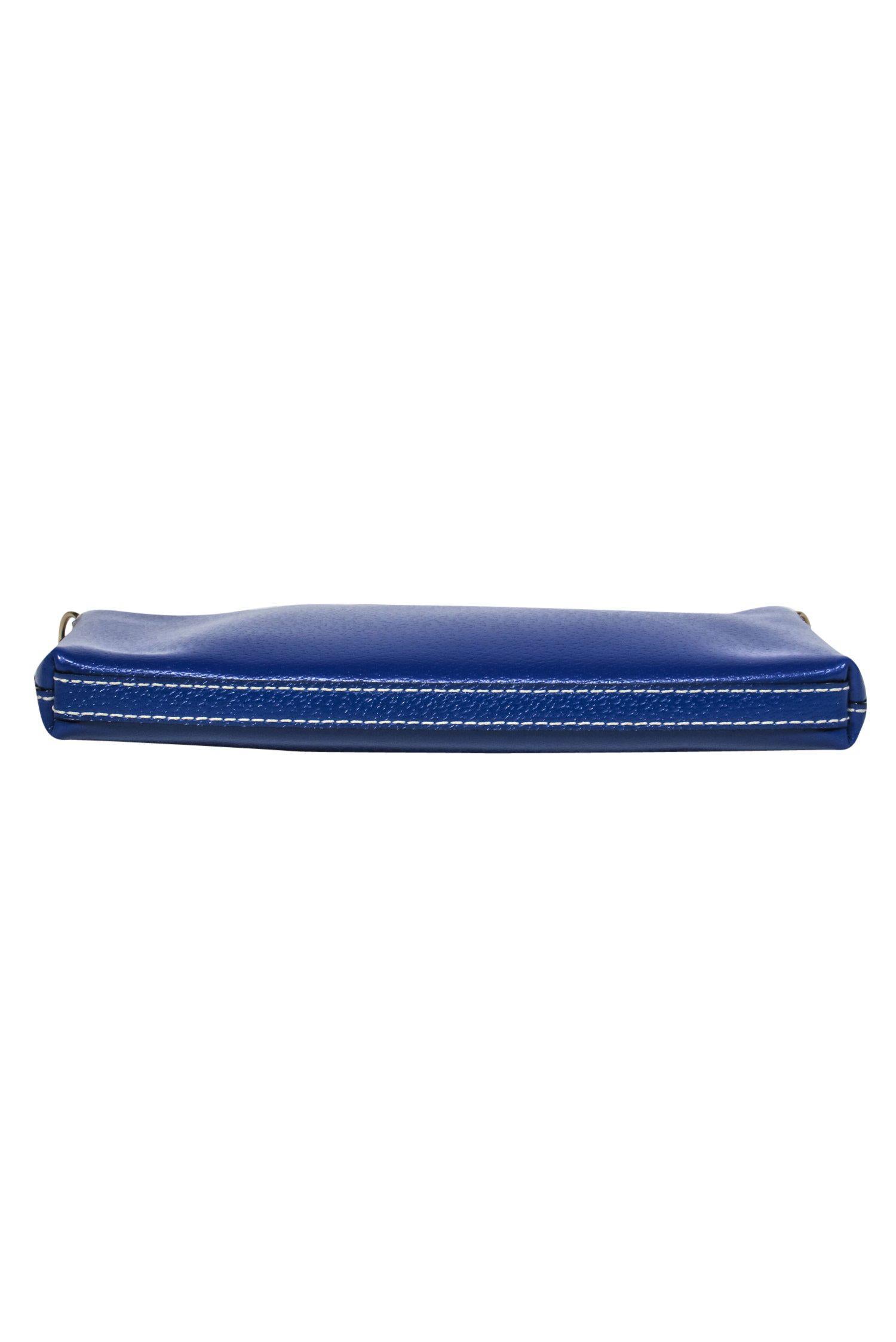 Kate Spade Royal Blue Smooth Leather Chain-Strap Baguette Bag - Irresistible Downtown Chic!