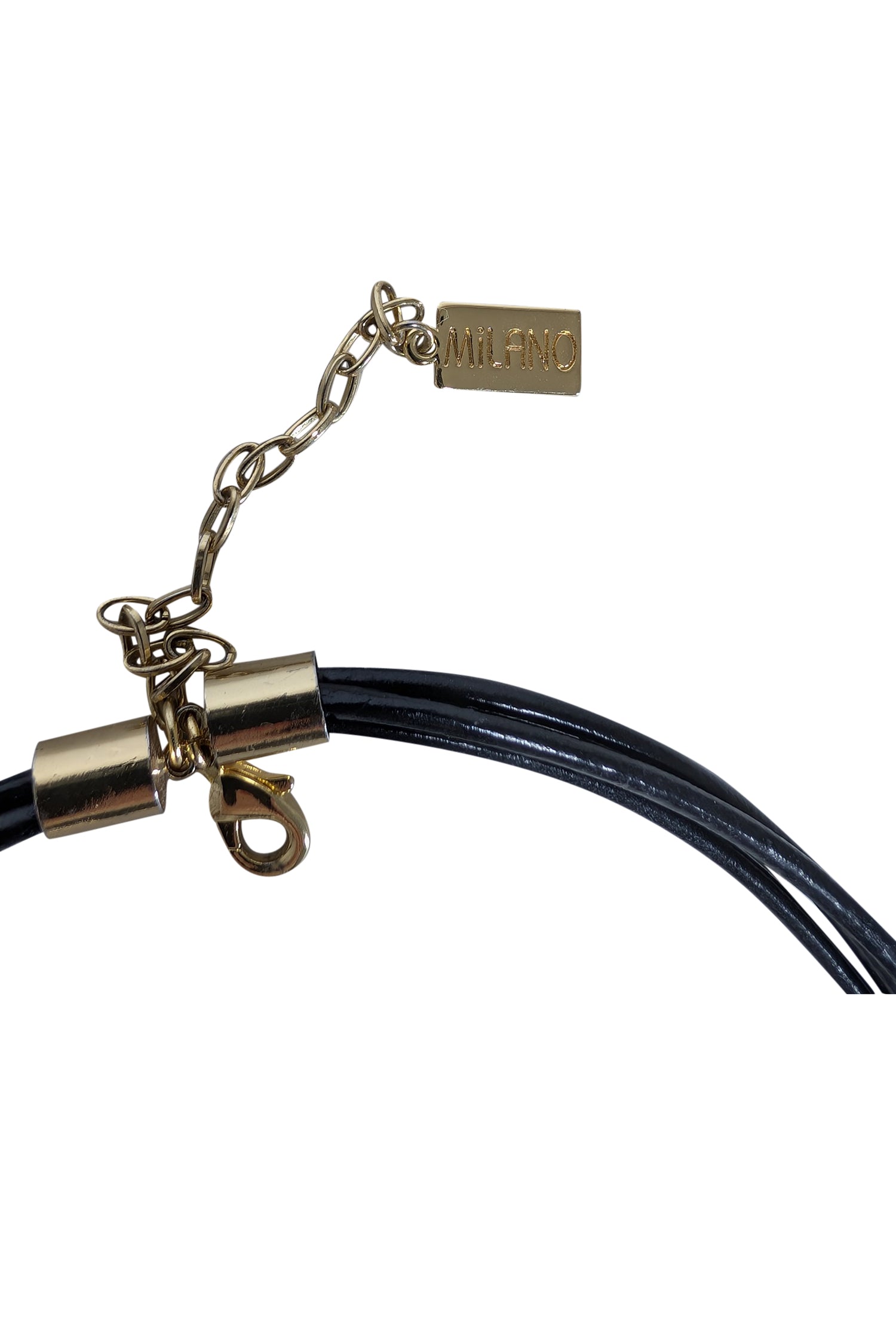 Glamorous Milano Gold-Textured Large Pendant on Triple Rope Necklace