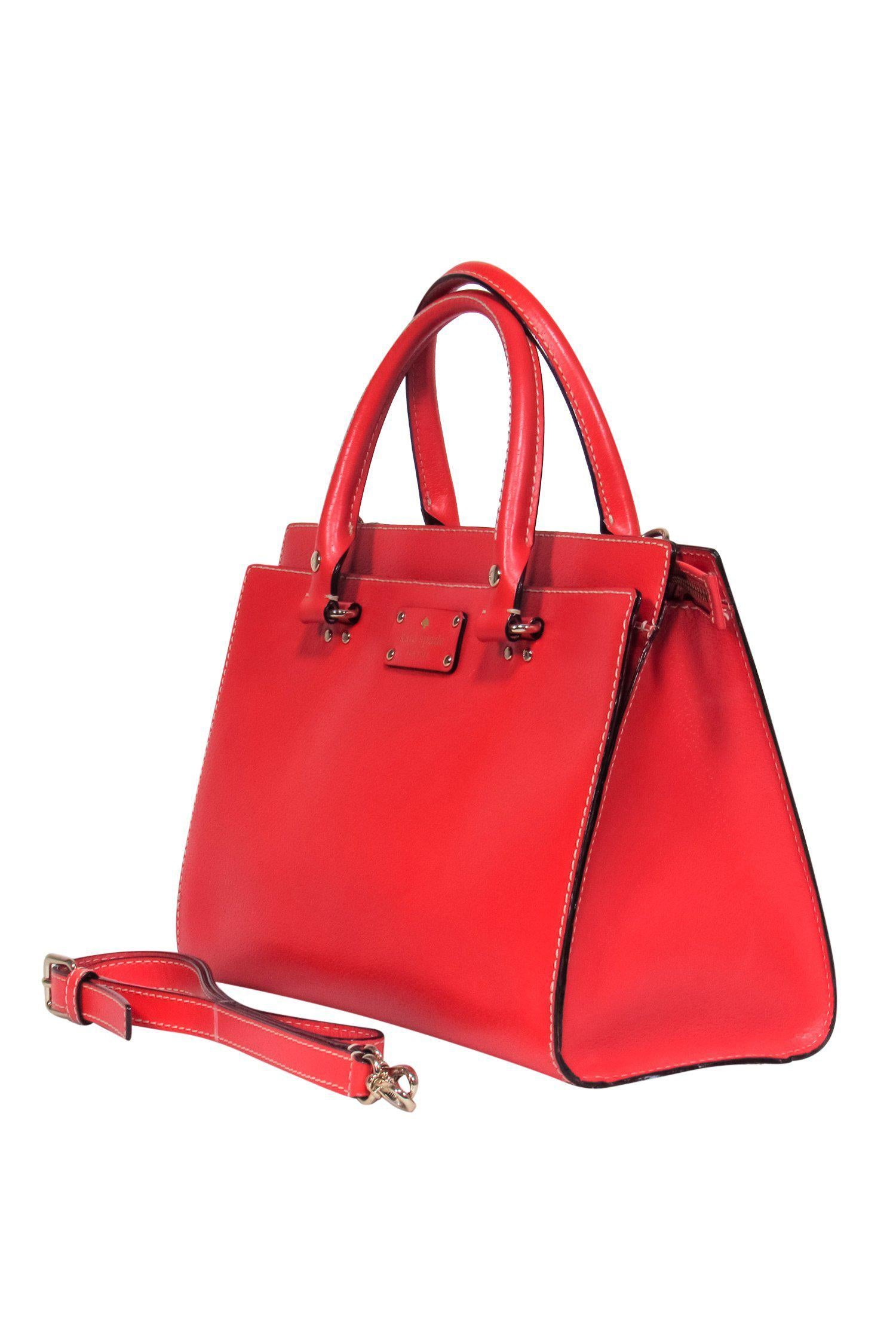 Kate Spade Red Convertible Structured Satchel: A Ravishing Leather Beauty
