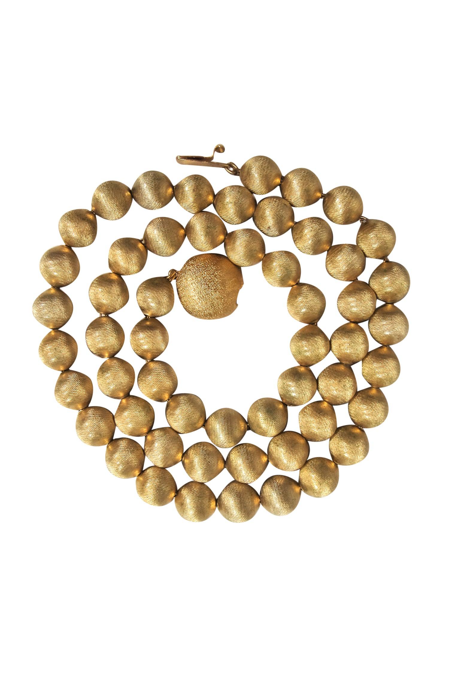 Monet - Glamorous Vintage Gold Beaded Bauble Necklace