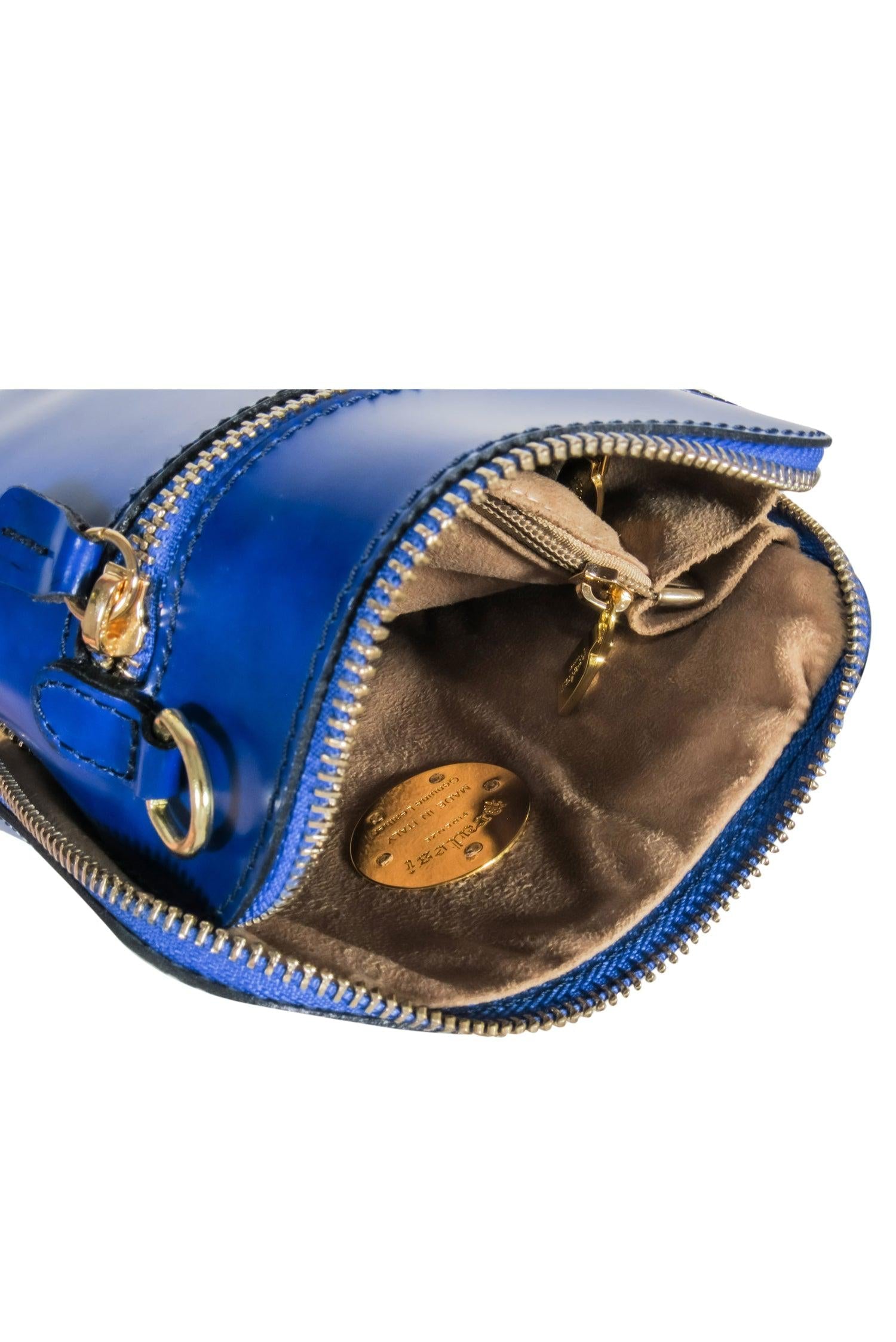 Pratesi - Stunning Cobalt Blue Leather Crossbody Bag with Luxe Logo