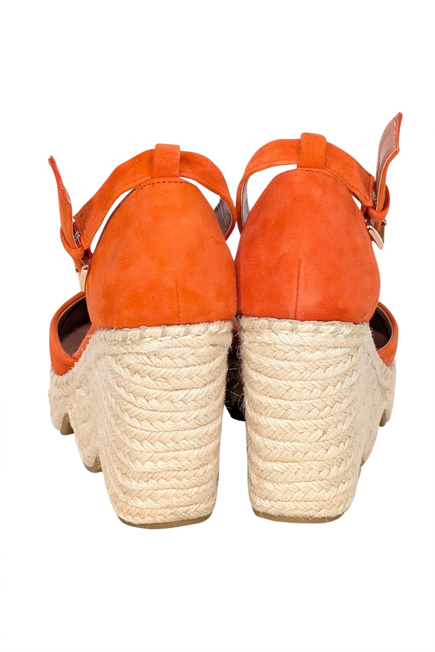 BCBG Max Azria Orange Suede Espadrille Wedges - Size 7 for Summer Style