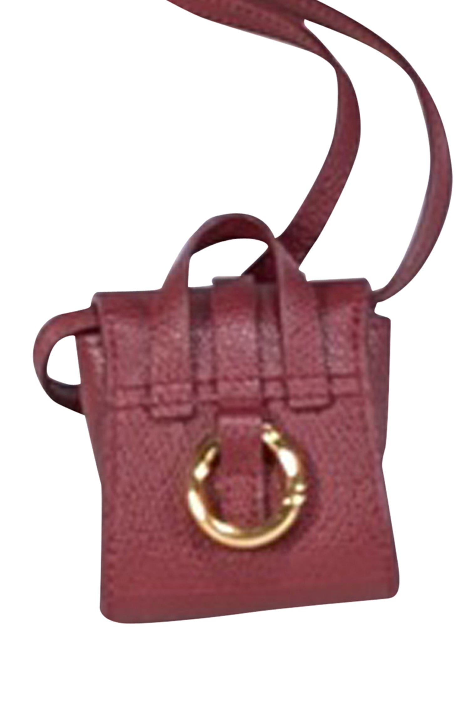 Senreve - Gorgeous Wine Red Italian Pebbled Leather Milli Maestra Mini Crossbody Bag