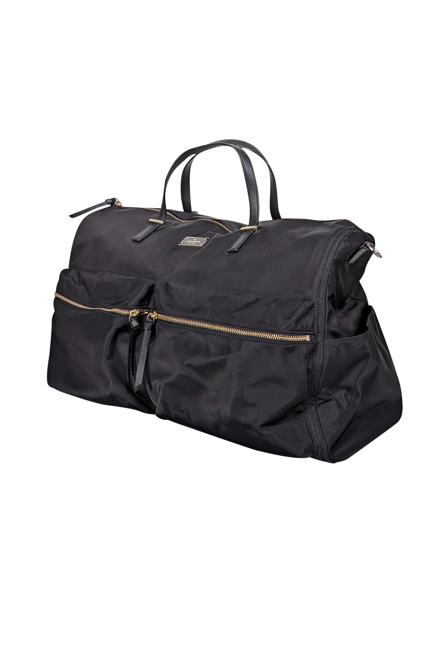 Kate Spade - Stylish Black Nylon Large Duffle Bag for Weekend Escapes