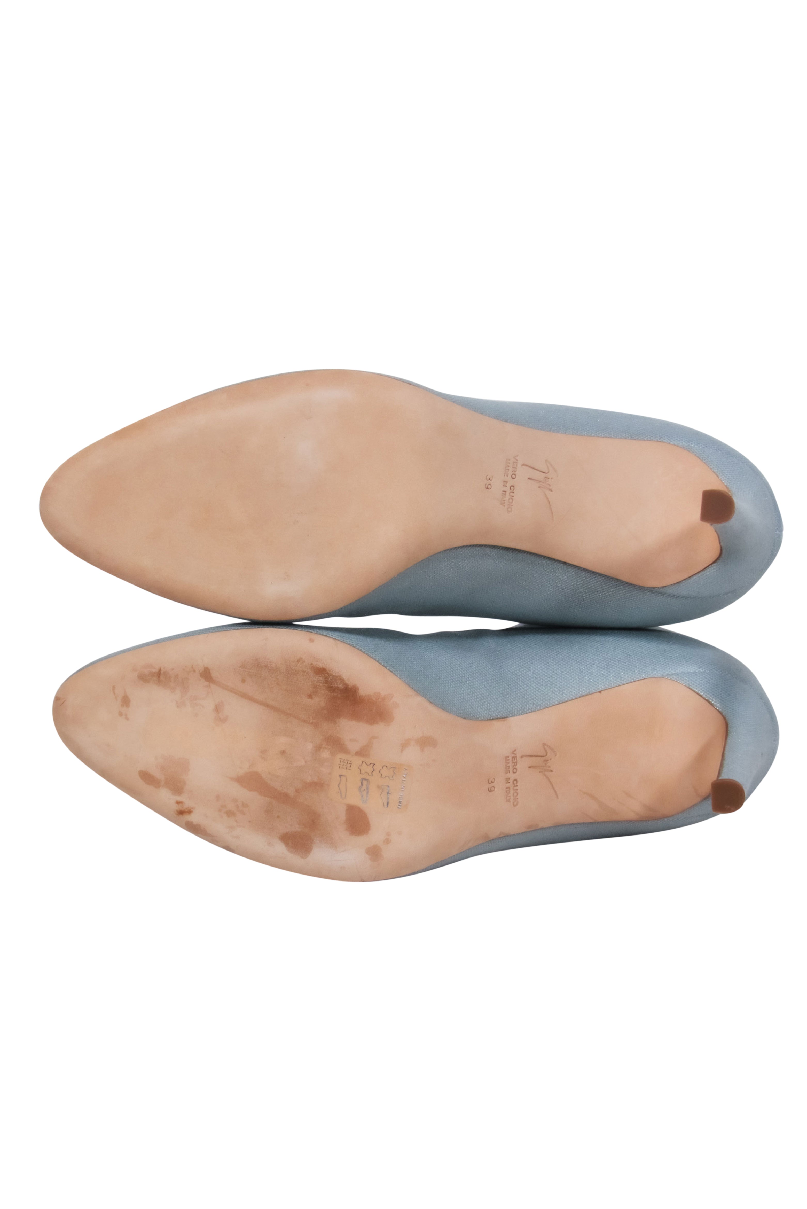 Giuseppe Zanotti Light Blue Shimmery Booties - Size 9 - Perfect for Holiday Magic!