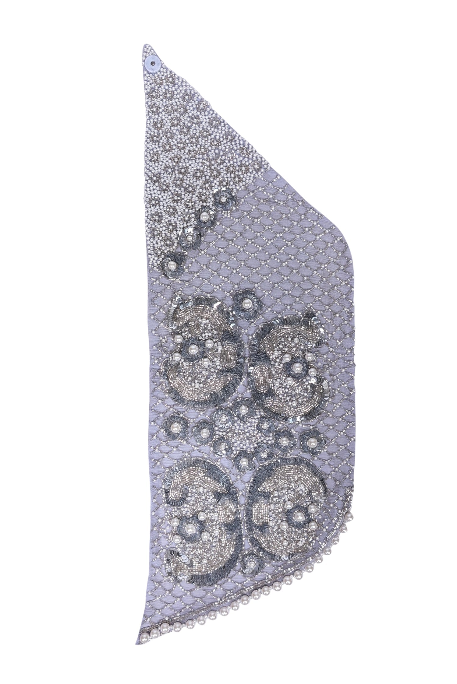 Mignonne Gavigan's Stunning Pastel Blue Hand - Beaded Silk Scarf Necklace