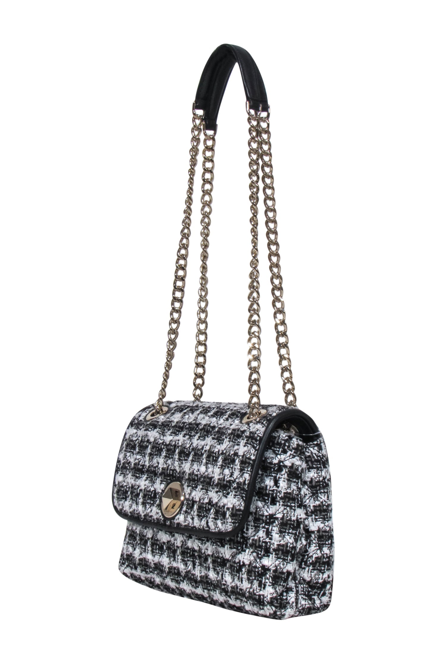 Kate Spade Natalia Shoulder Bag: Black, Grey & White Tweed Luxury