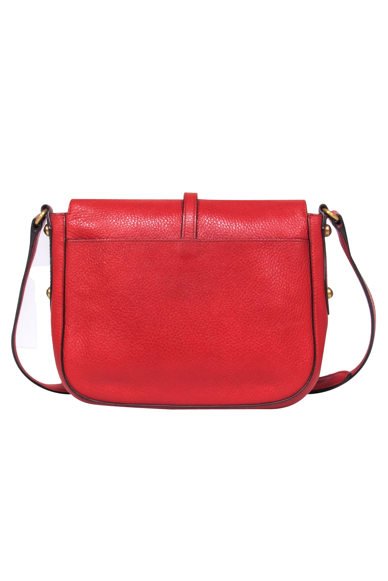 Annabel Ingall's Stunning Red Textured Leather Crossbody Bag with Top Flap
