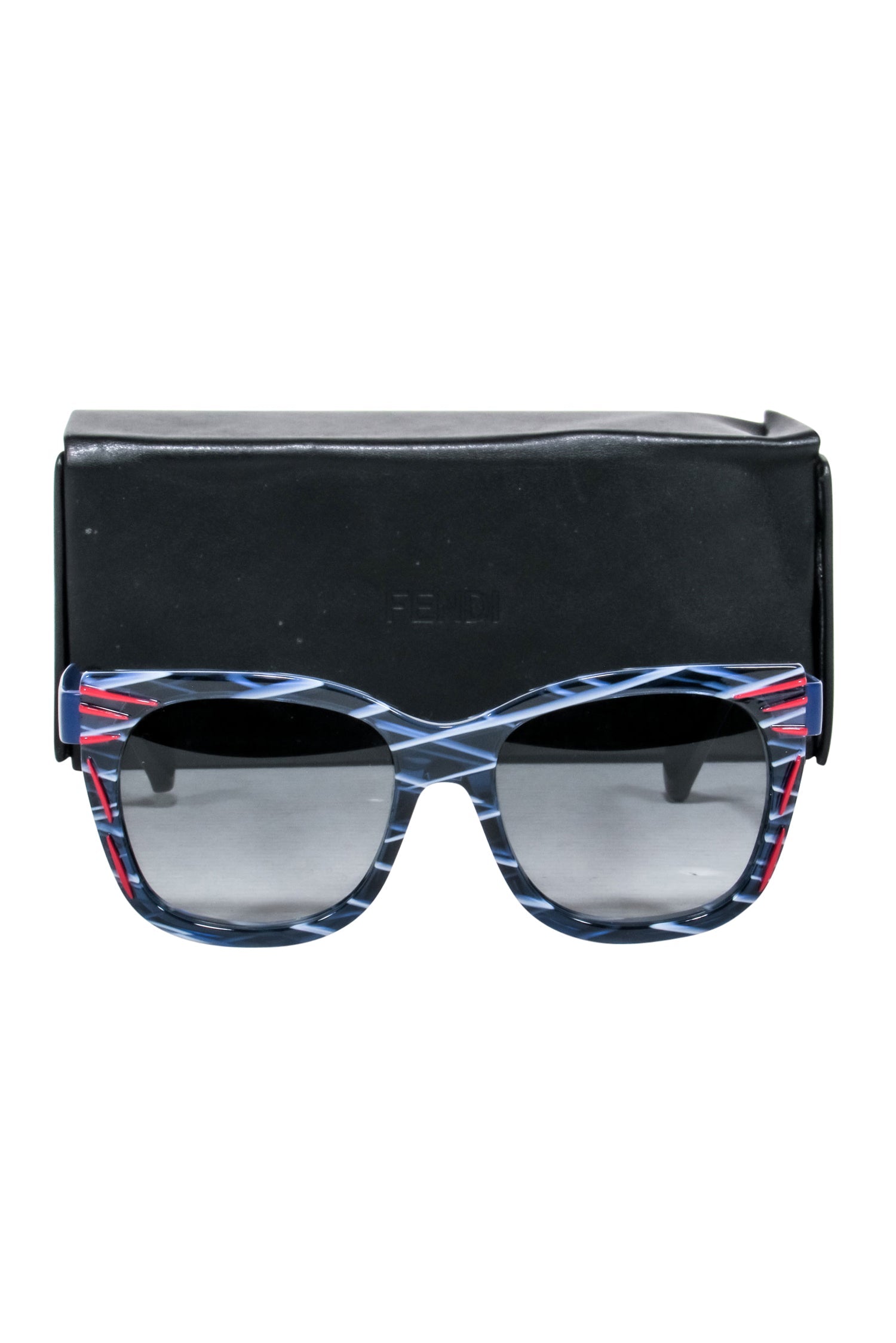 Fendi Stylish Blue & White Print Square Sunglasses