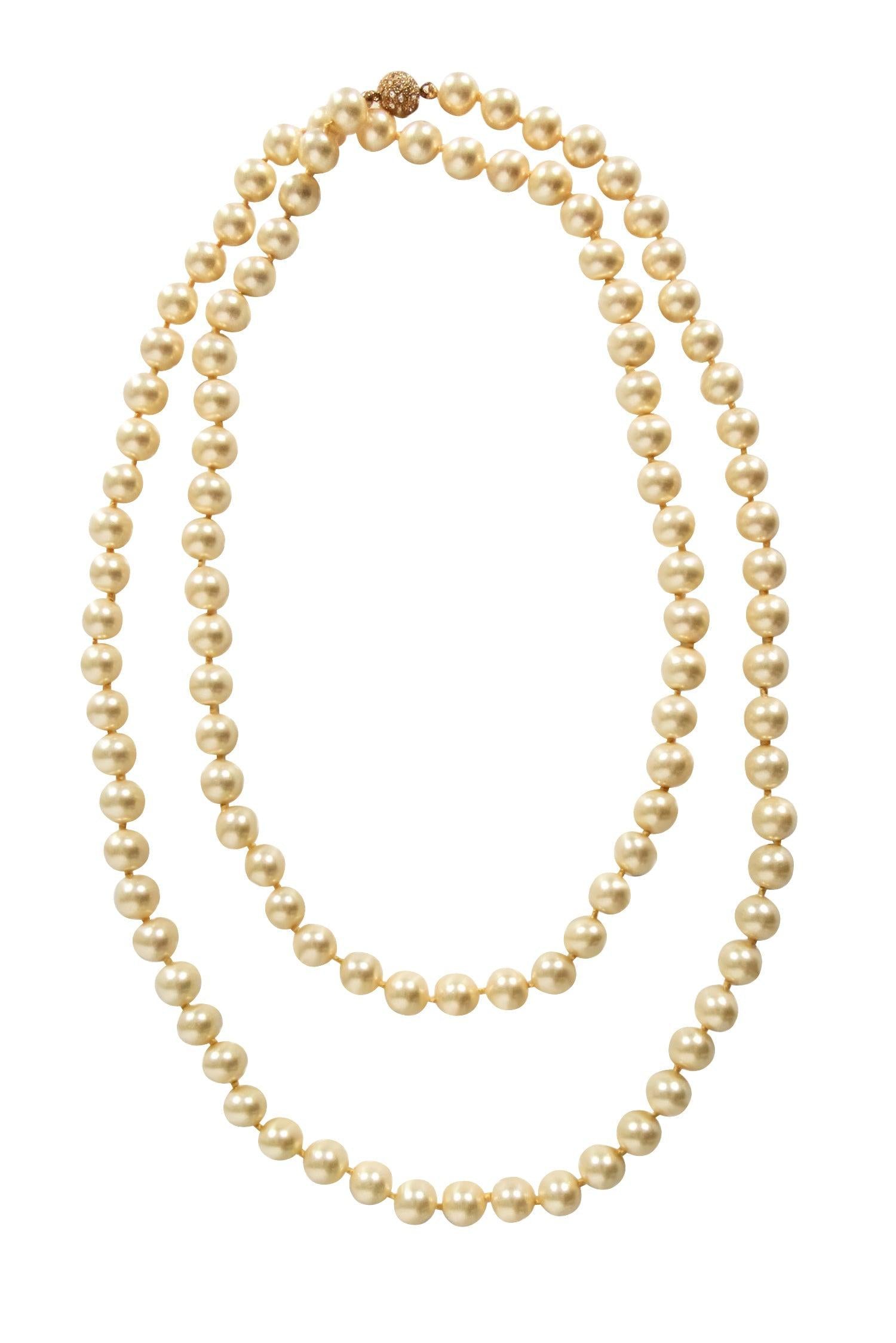 Patty Tobin's Stunning Yellow Pearl Long Necklace