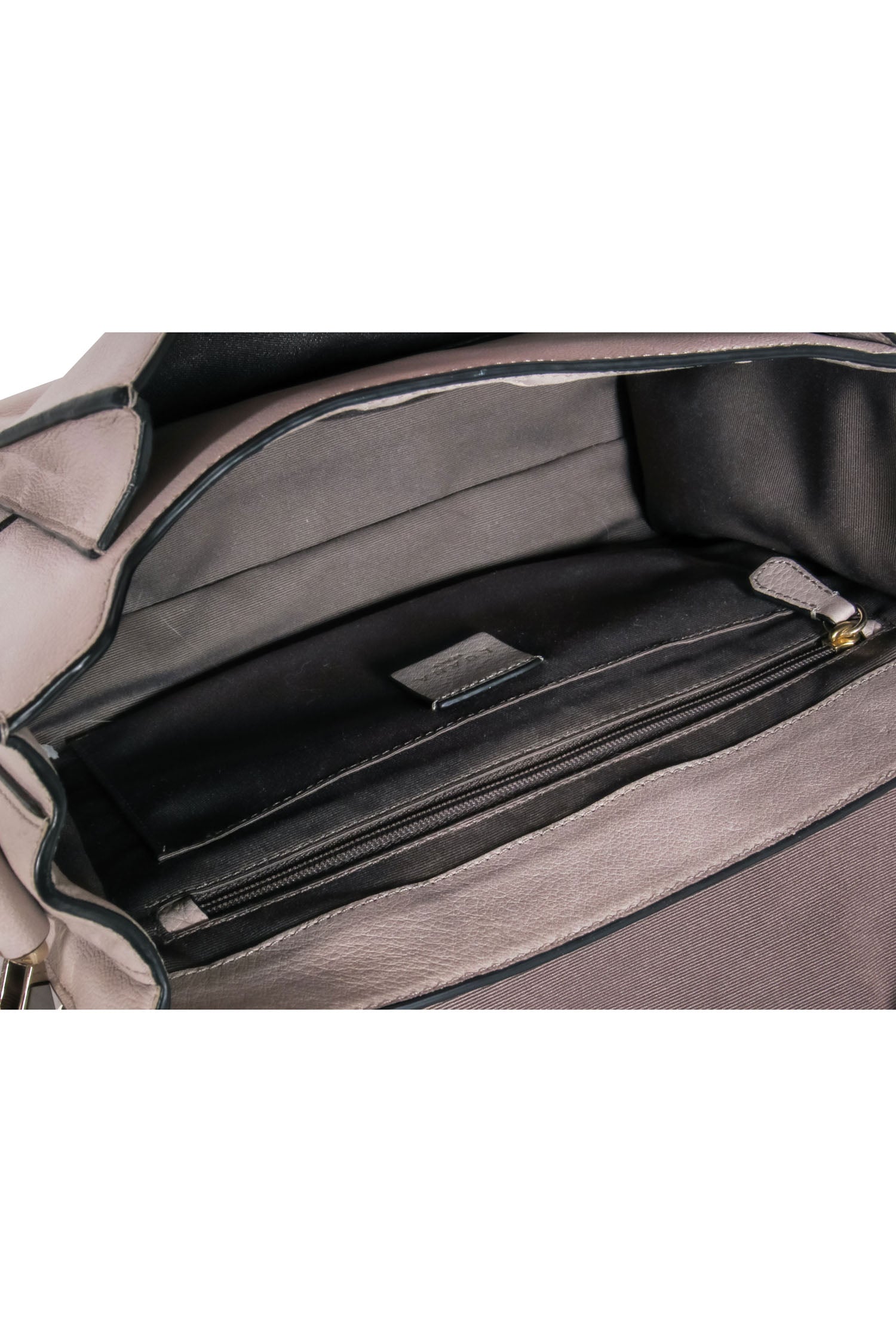 Luana Italy - Gorgeous Grey Leather Crossbody Bag with Fur Trim