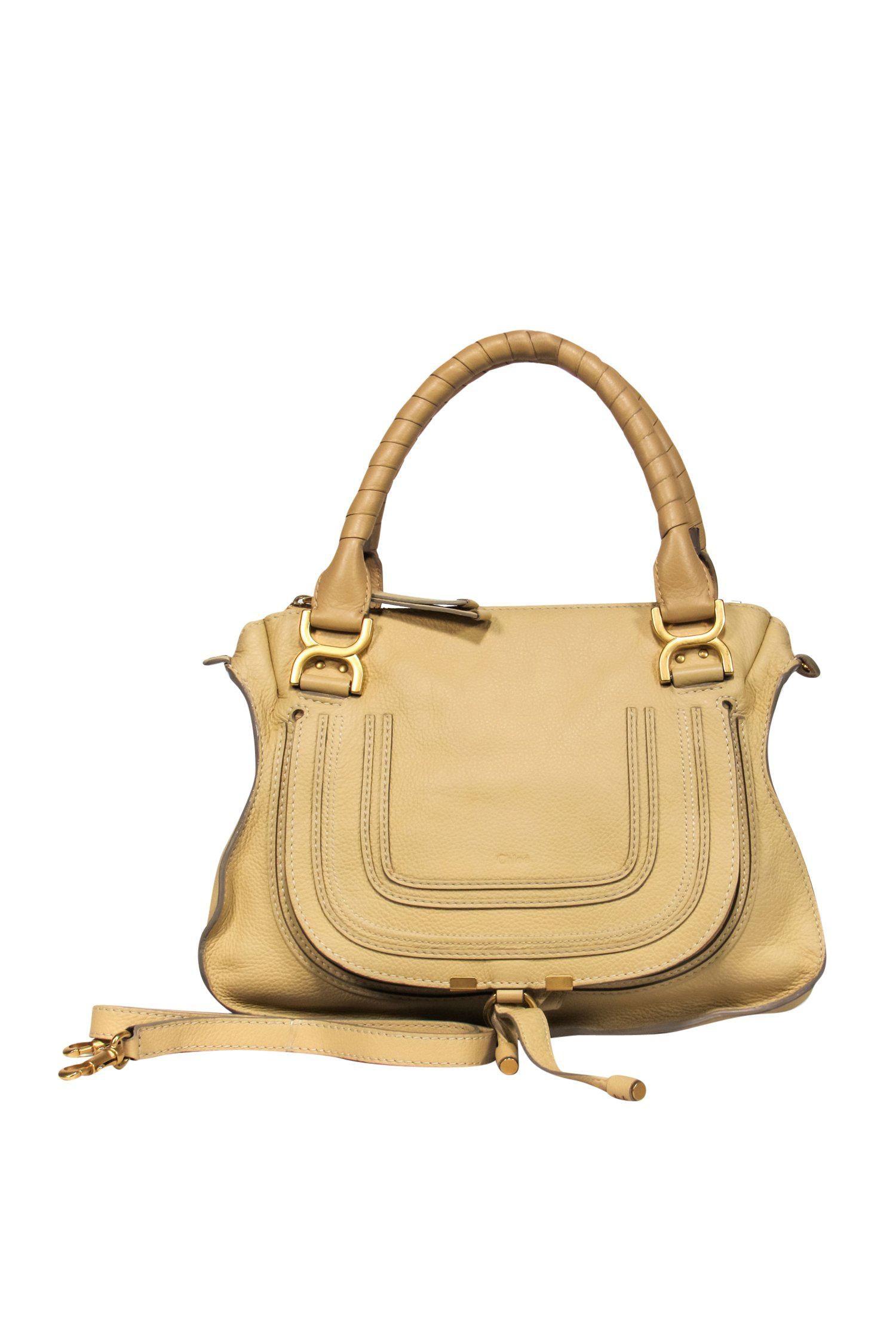 Chloe - Gorgeous Light Yellow Pebbled Leather Marcie Convertible Satchel
