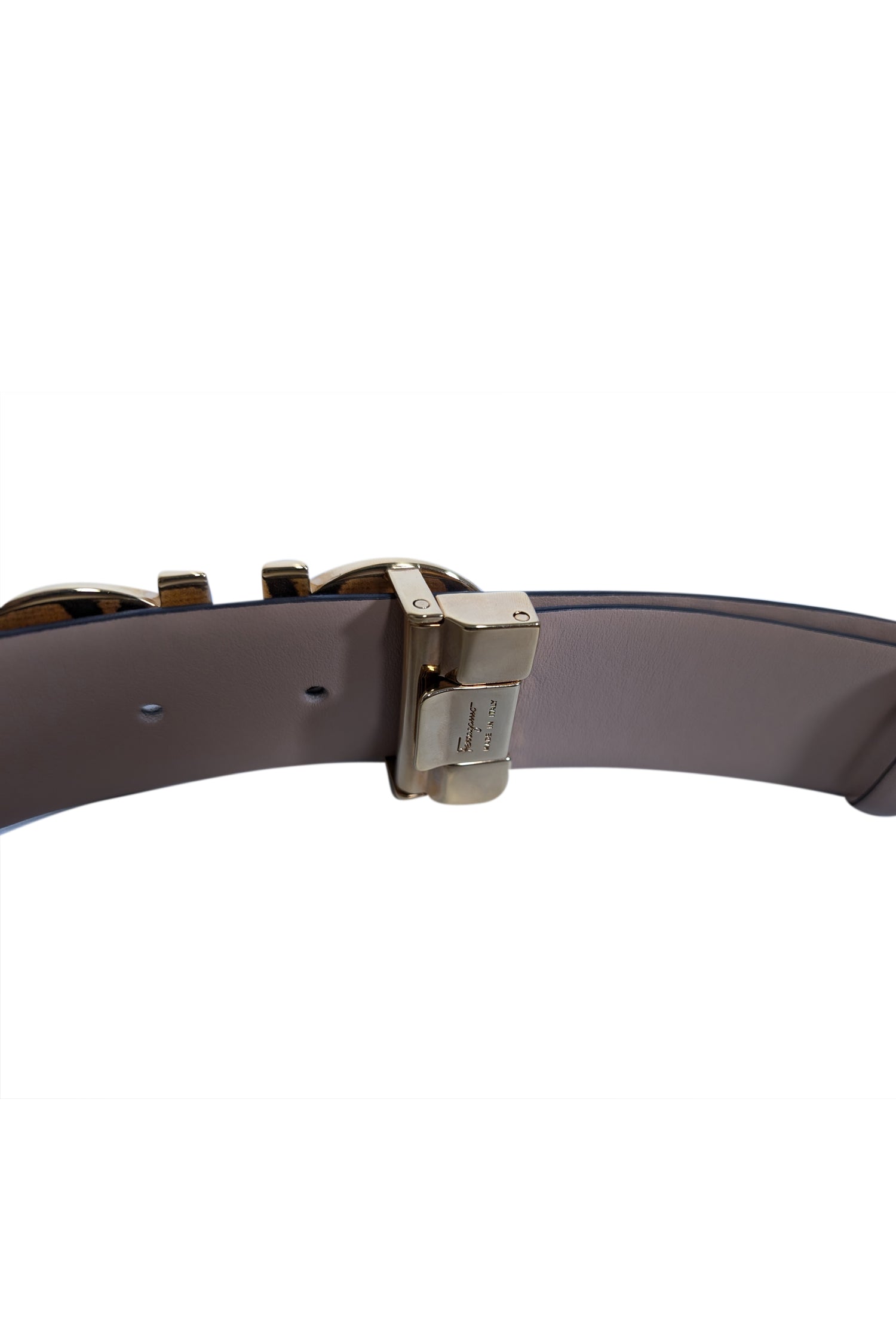 Ferragamo - Stunning Reversible Belt Set in Beige, Tan, Black & Multi (Size M)