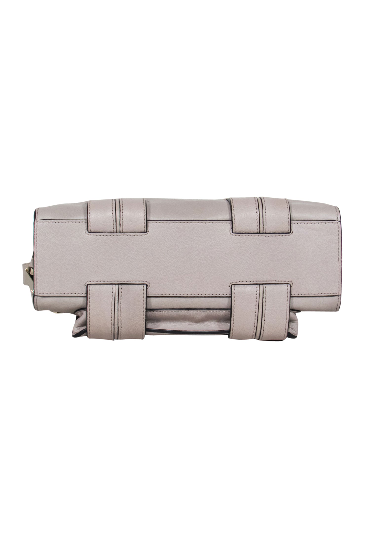 Luana Italy - Gorgeous Grey Leather Crossbody Bag with Fur Trim