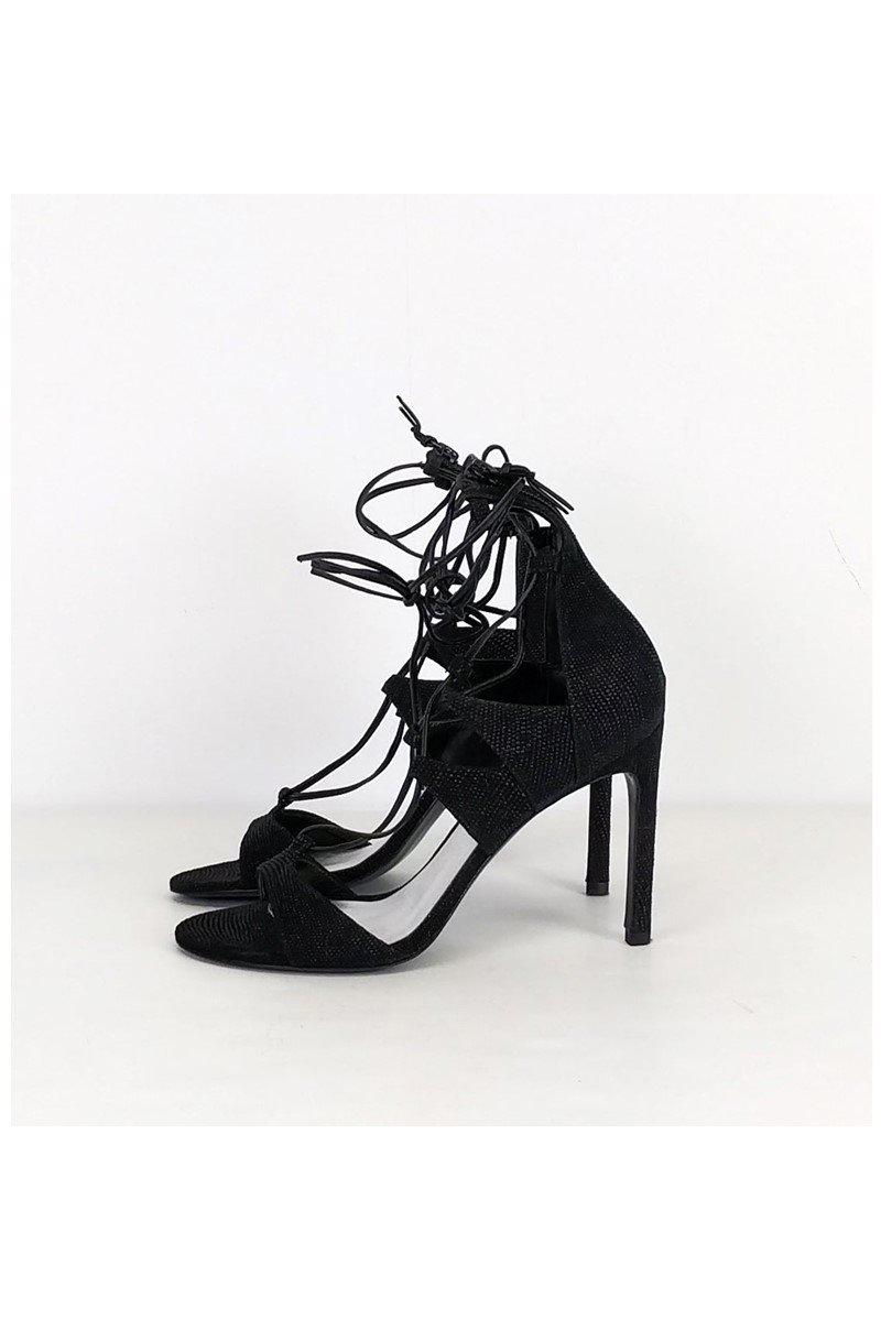 Stuart Weitzman's Alluring Black Strappy Heels - Size 7.5