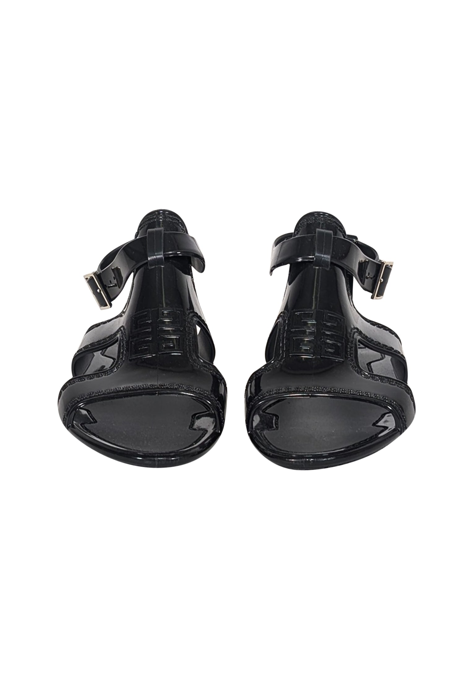 Givenchy - Stylish Black Rubber Strappy Sandals in Size 9