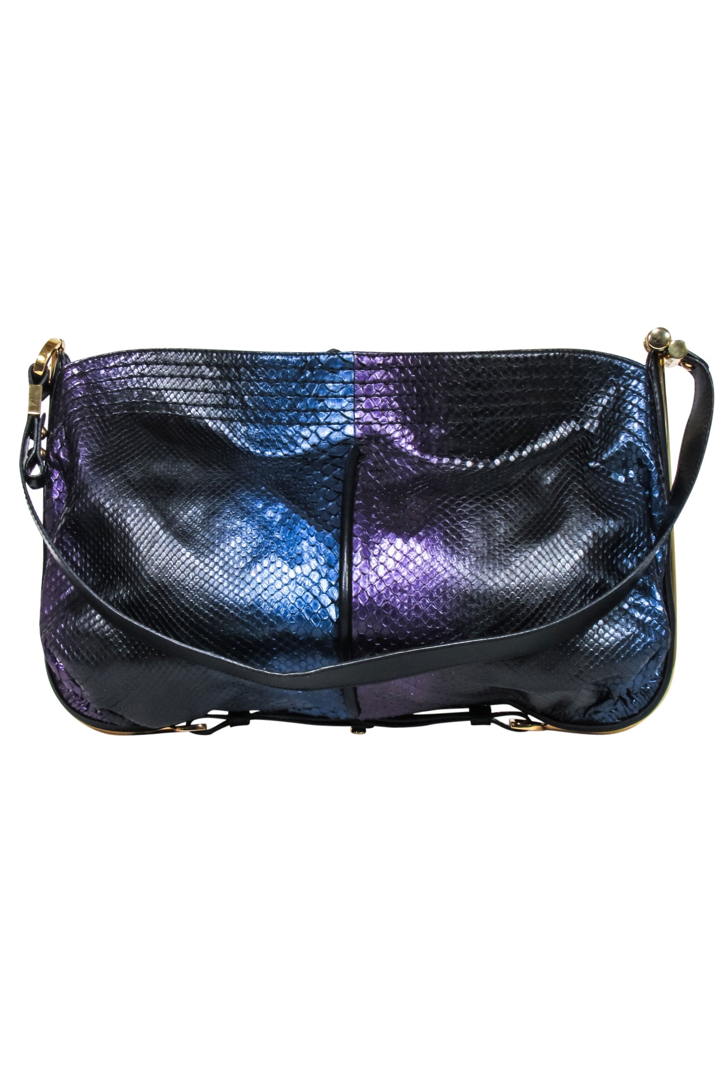 Jimmy Choo - Stunning Purple, Blue & Black Metallic Python Shoulder Bag
