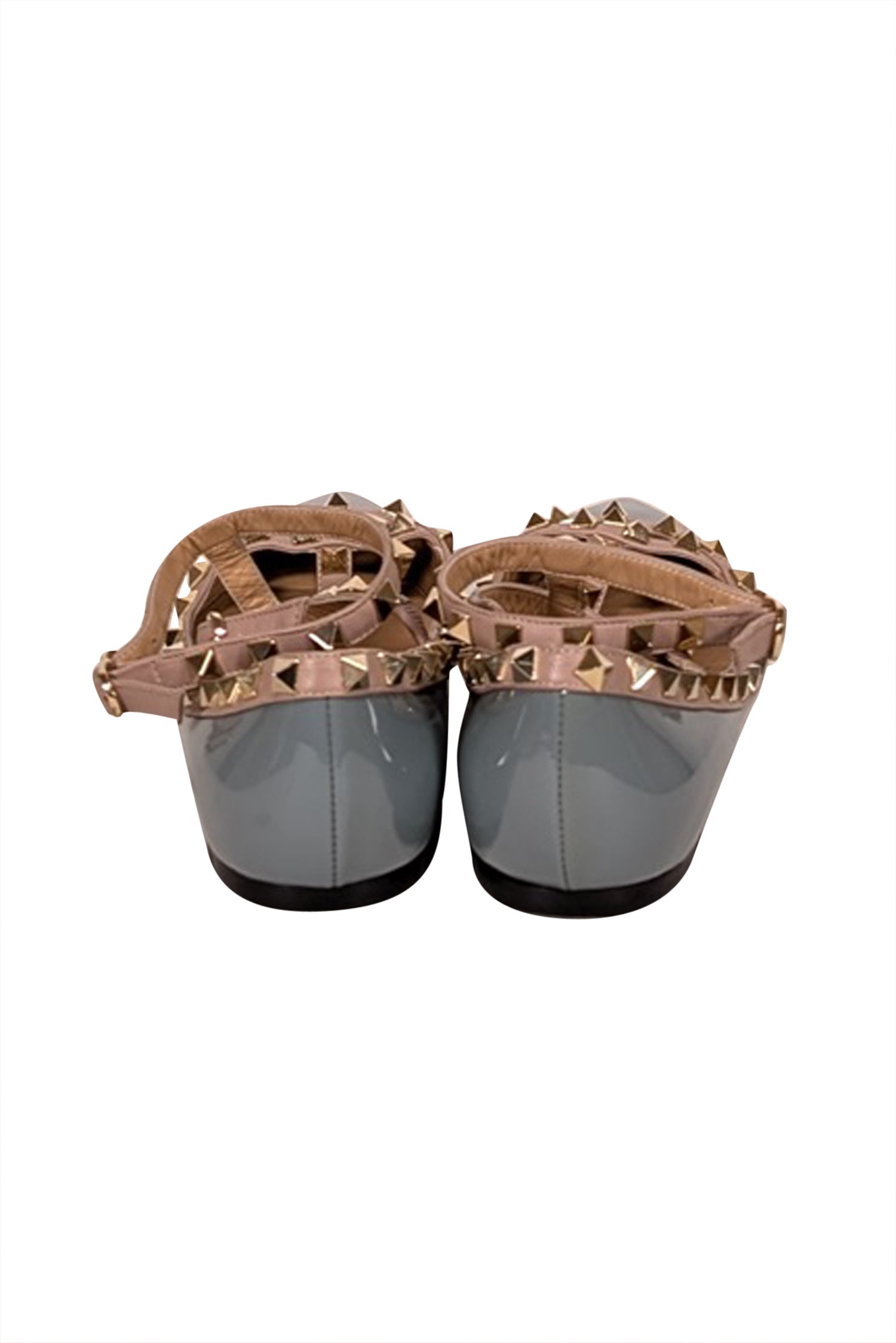 Valentino Powder Blue Patent Studded Flats - Size 6.5: A Luxury Must-Have!