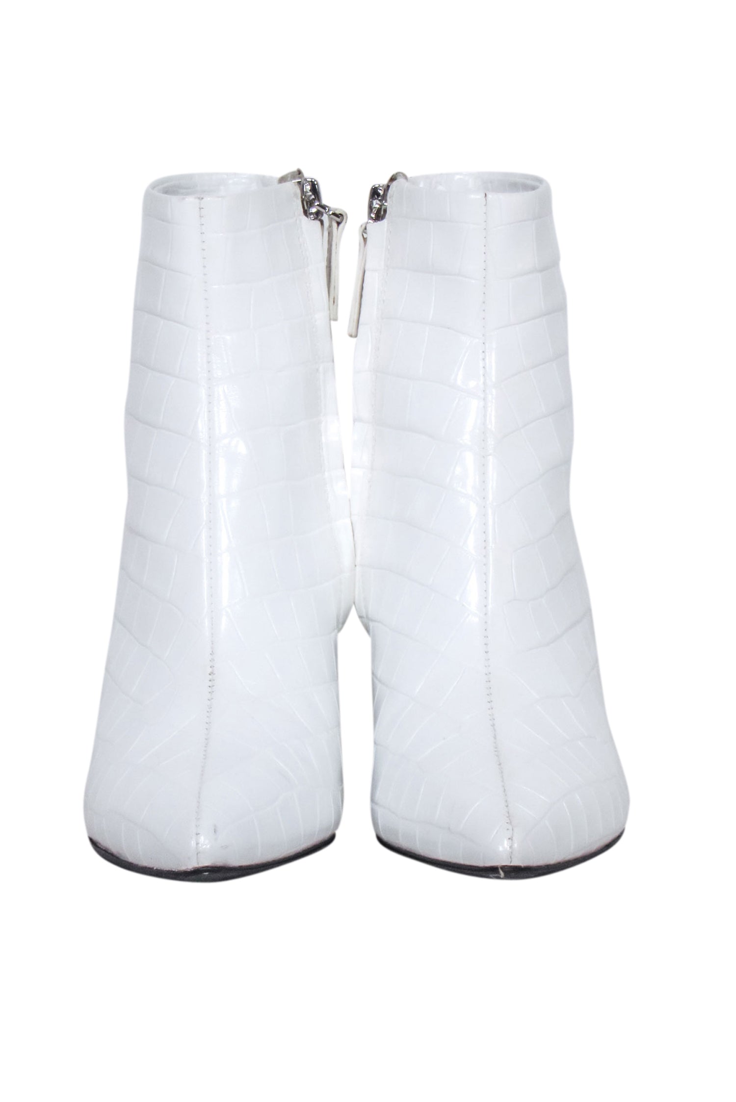 Alice & Olivia White Faux Croc Textured Short Boots - Size 5 - Rock Your Style!