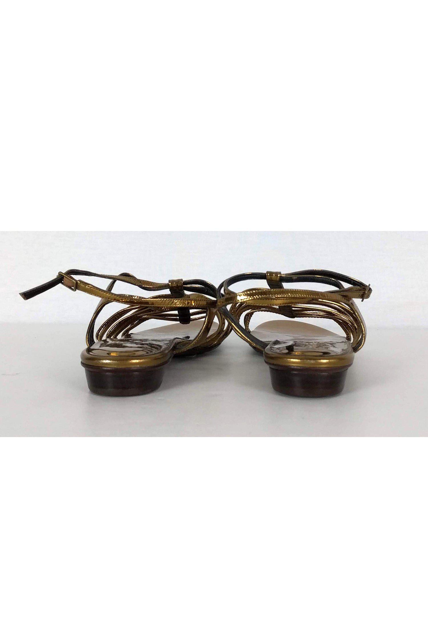 Stuart Weitzman's Stunning Dark Gold Gladiator Sandals - Size 9.5