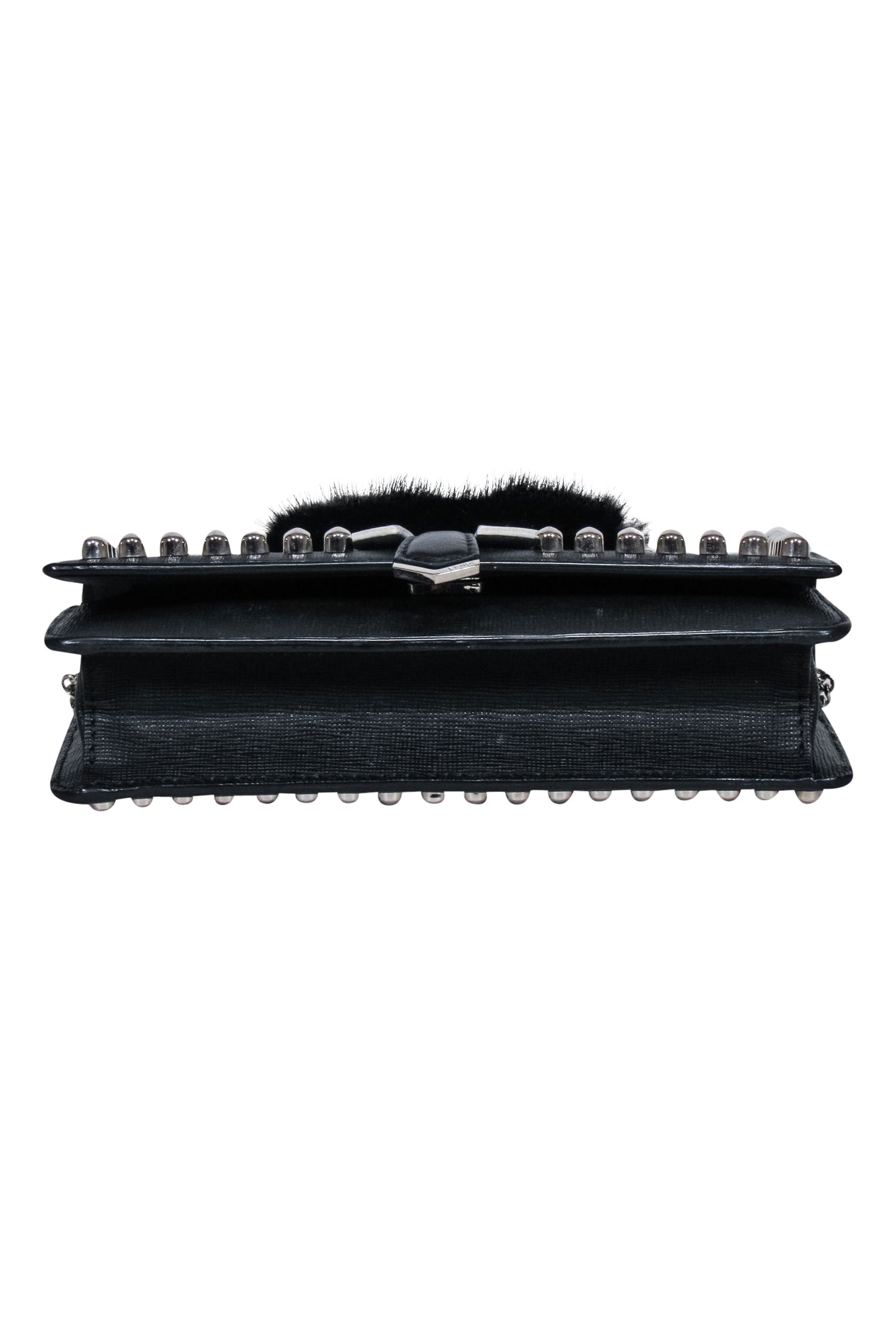 Fendi - Stunning Black Saffiano Leather Studded Karlito Bag