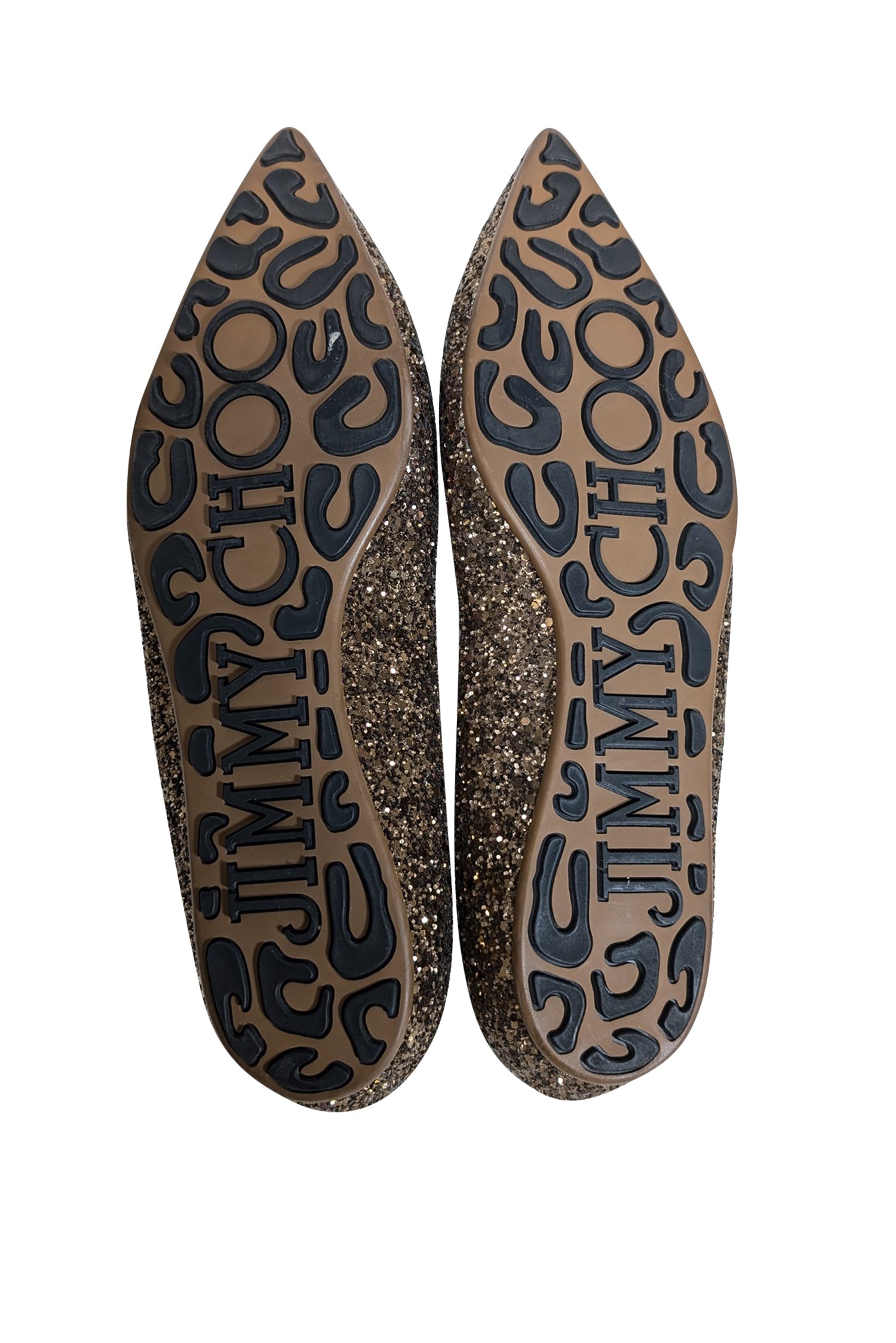 Jimmy Choo - Stunning Bronze Chunky Glitter Pointed Toe Flats in Size 11