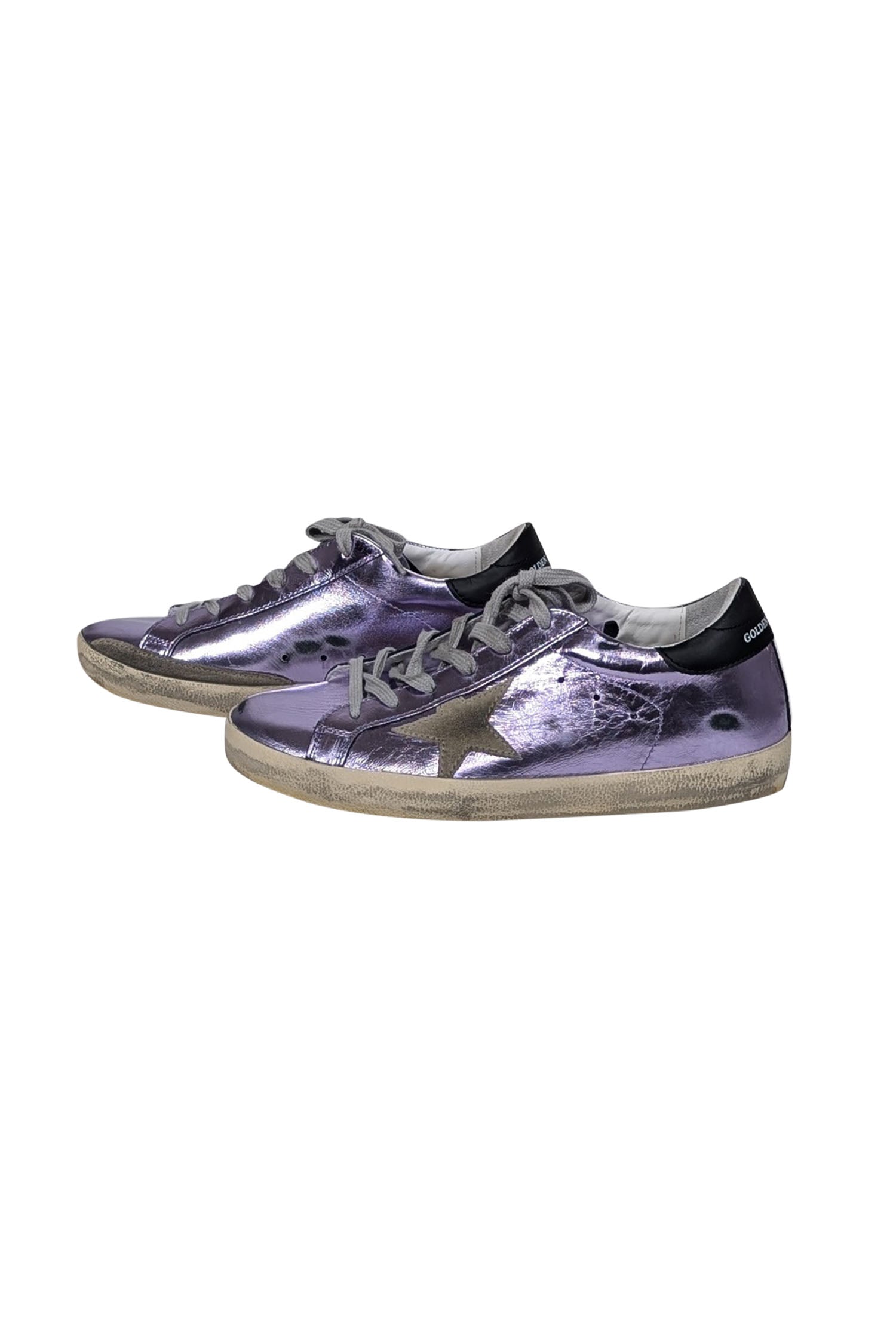 Golden Goose Metallic Lavender Super-Star Sneakers - Size 10