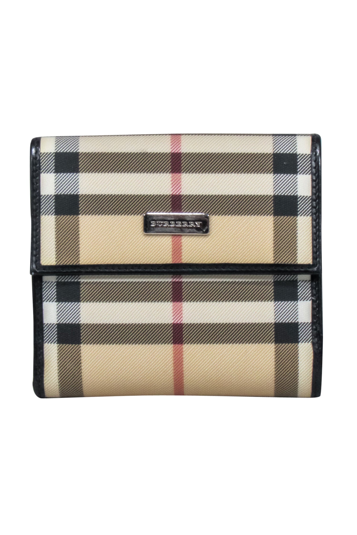 Burberry's Stunning Beige Signature Plaid Square Wallet